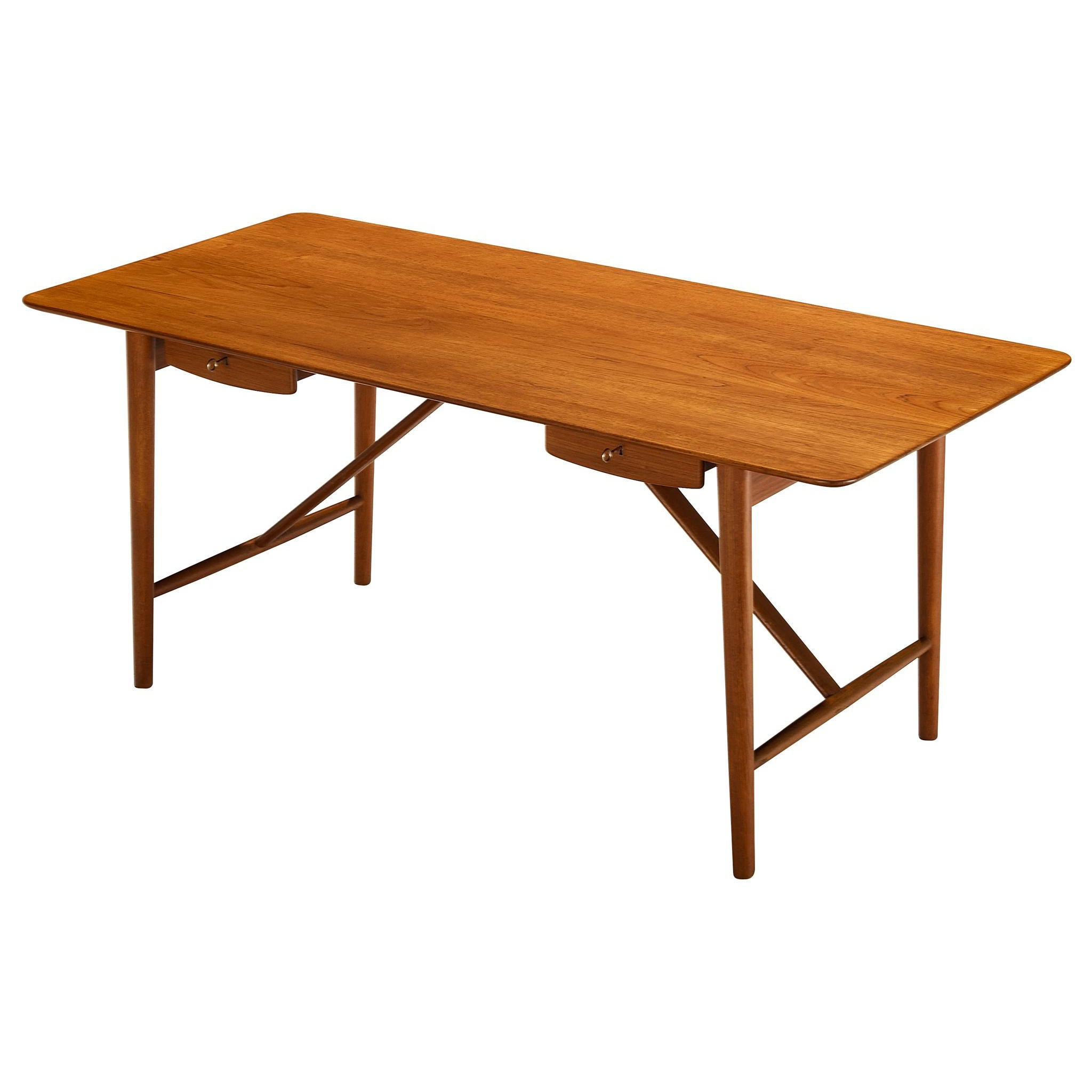 Peter Hvidt and Orla Mølgaard Nielsen Desk in Solid Teak For Sale