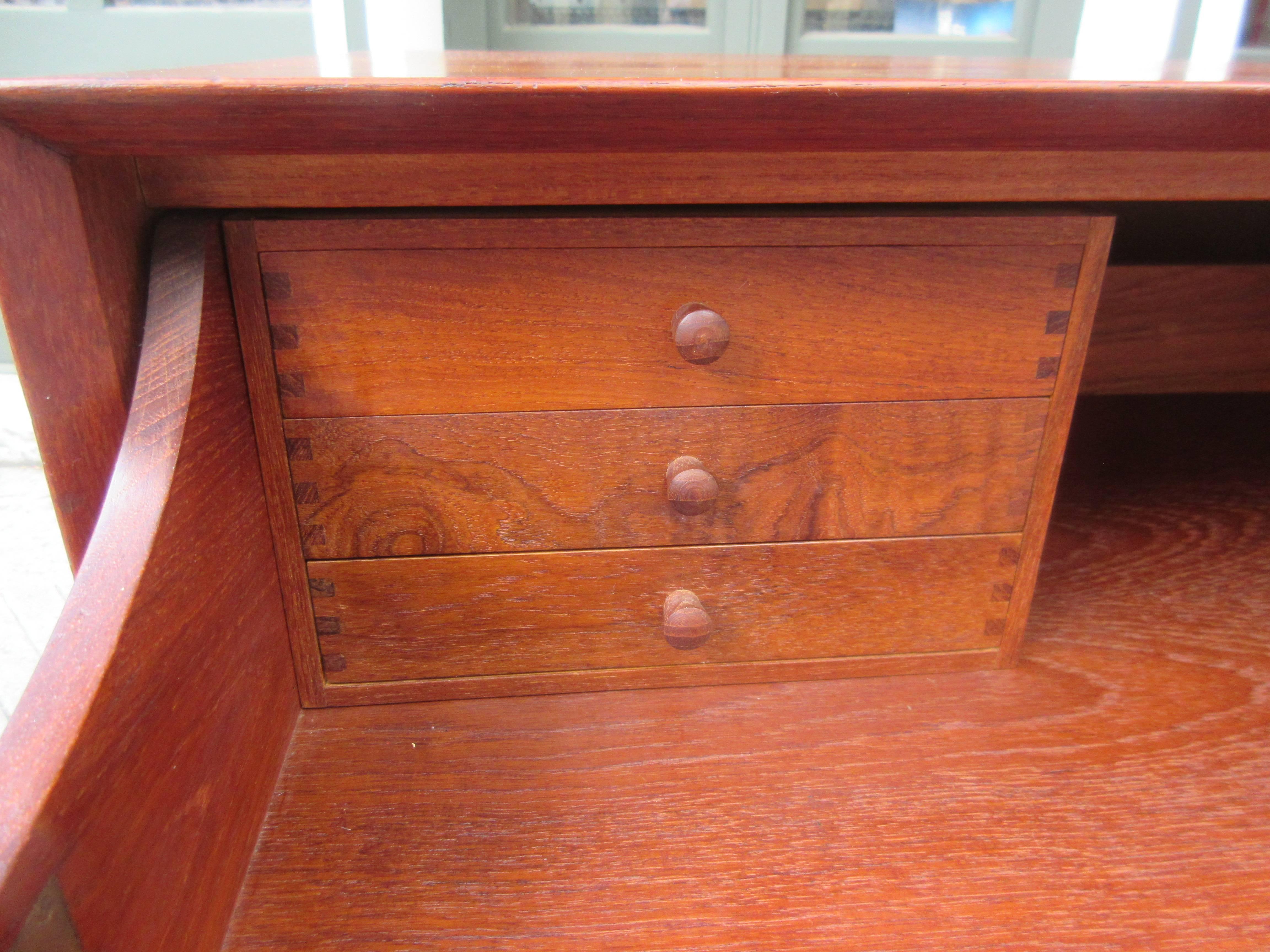 Mid-20th Century Peter Hvidt and Orla Mølgaard-Nielsen Drop Front Teak Desk for John Stuart