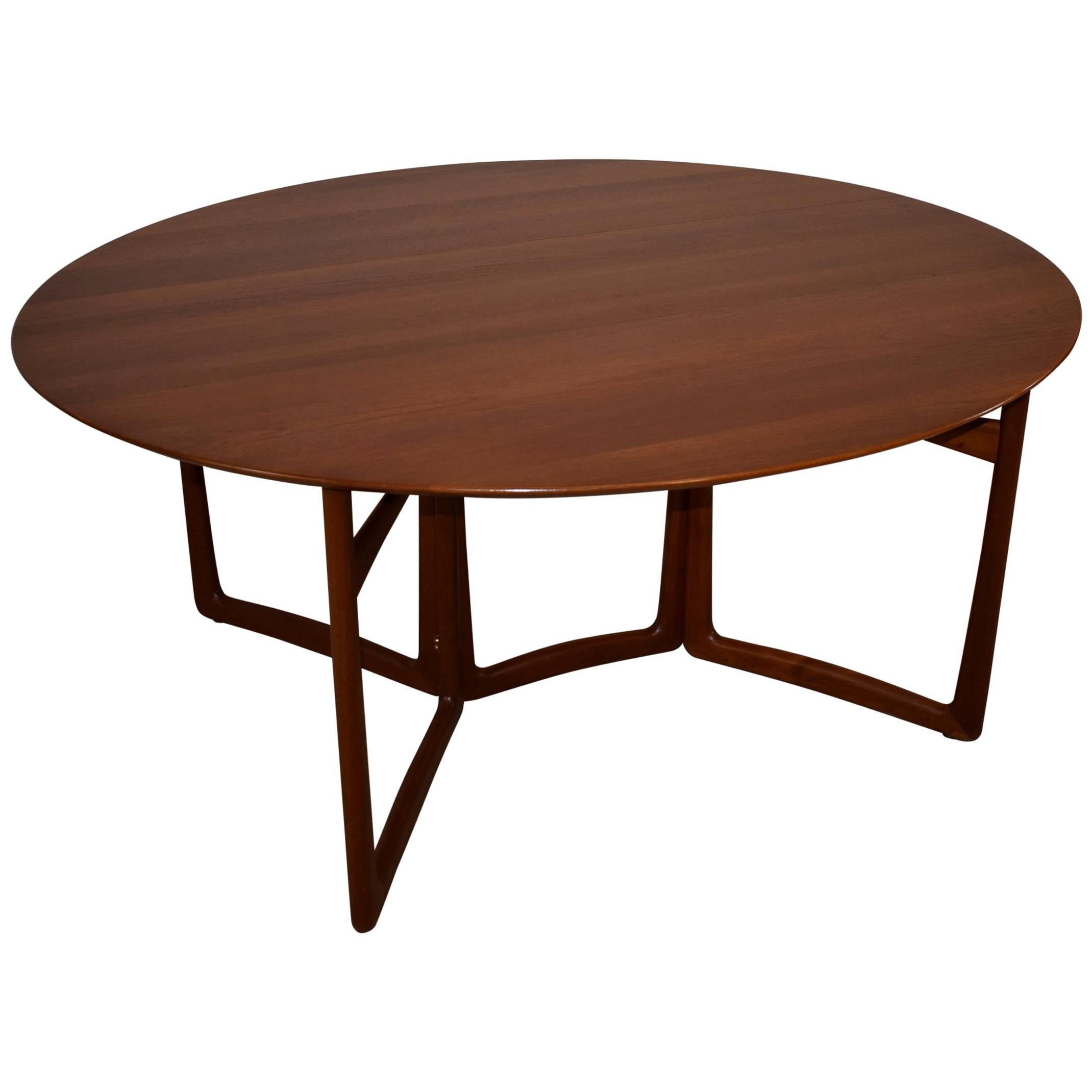 Peter Hvidt and Orla Mølgaard-Nielsen Drop-Leaf Teak Dining Table by John Stuart