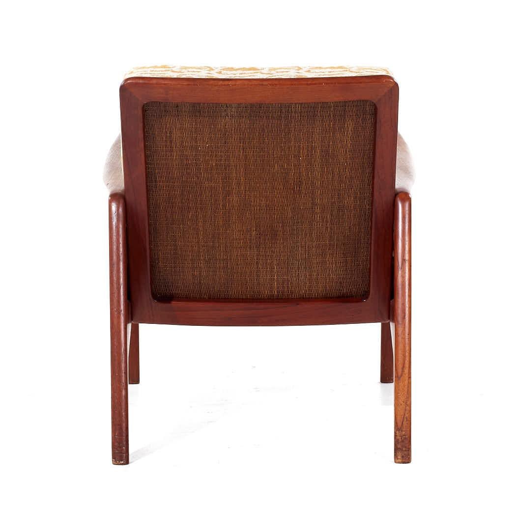 Peter Hvidt and Orla Mølgaard Nielsen MCM Teak and Rattan Lounge Chairs - Pair For Sale 1