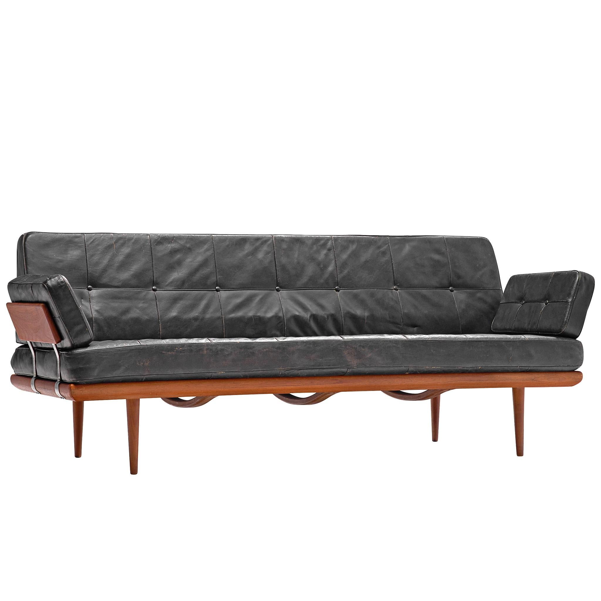 Peter Hvidt and Orla Mølgaard-Nielsen 'Minerva' Daybed in Original Leather