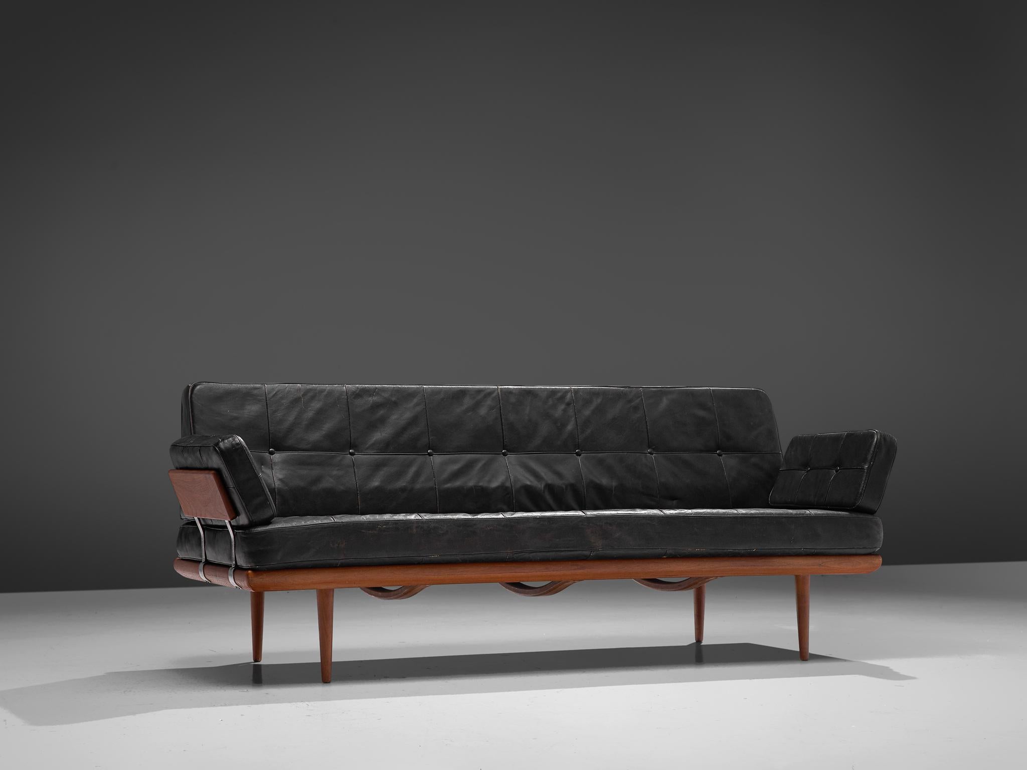 Scandinavian Modern Peter Hvidt and Orla Mølgaard-Nielsen 'Minerva' Sofa in Original Leather