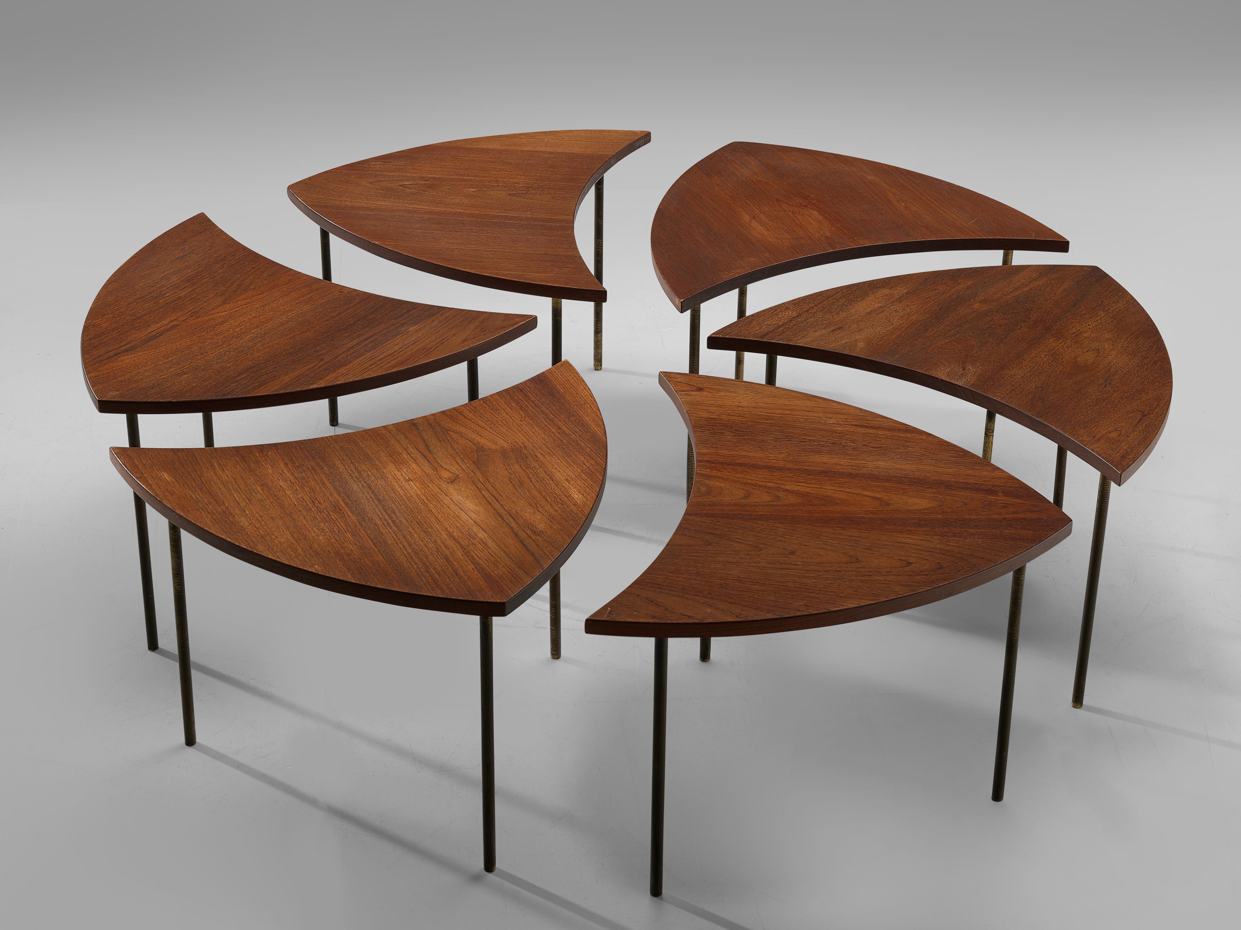 Mid-20th Century Peter Hvidt and Orla Mølgaard Nielsen Six-Piece 523 Coffee Table