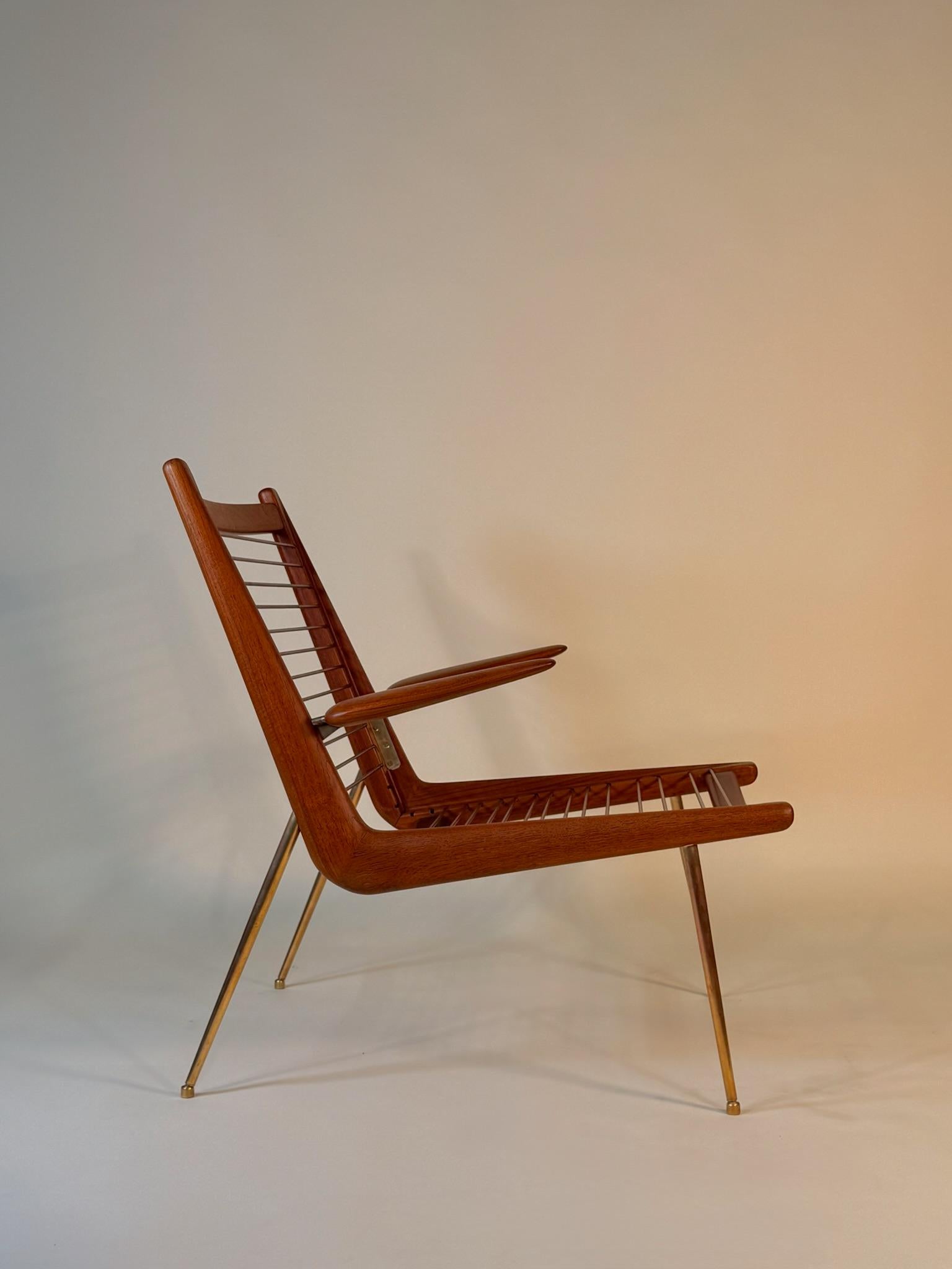 Peter Hvidt y Orla Molgaard-Nielsen Modelo de silla bumerán  FD-135 Latón en venta