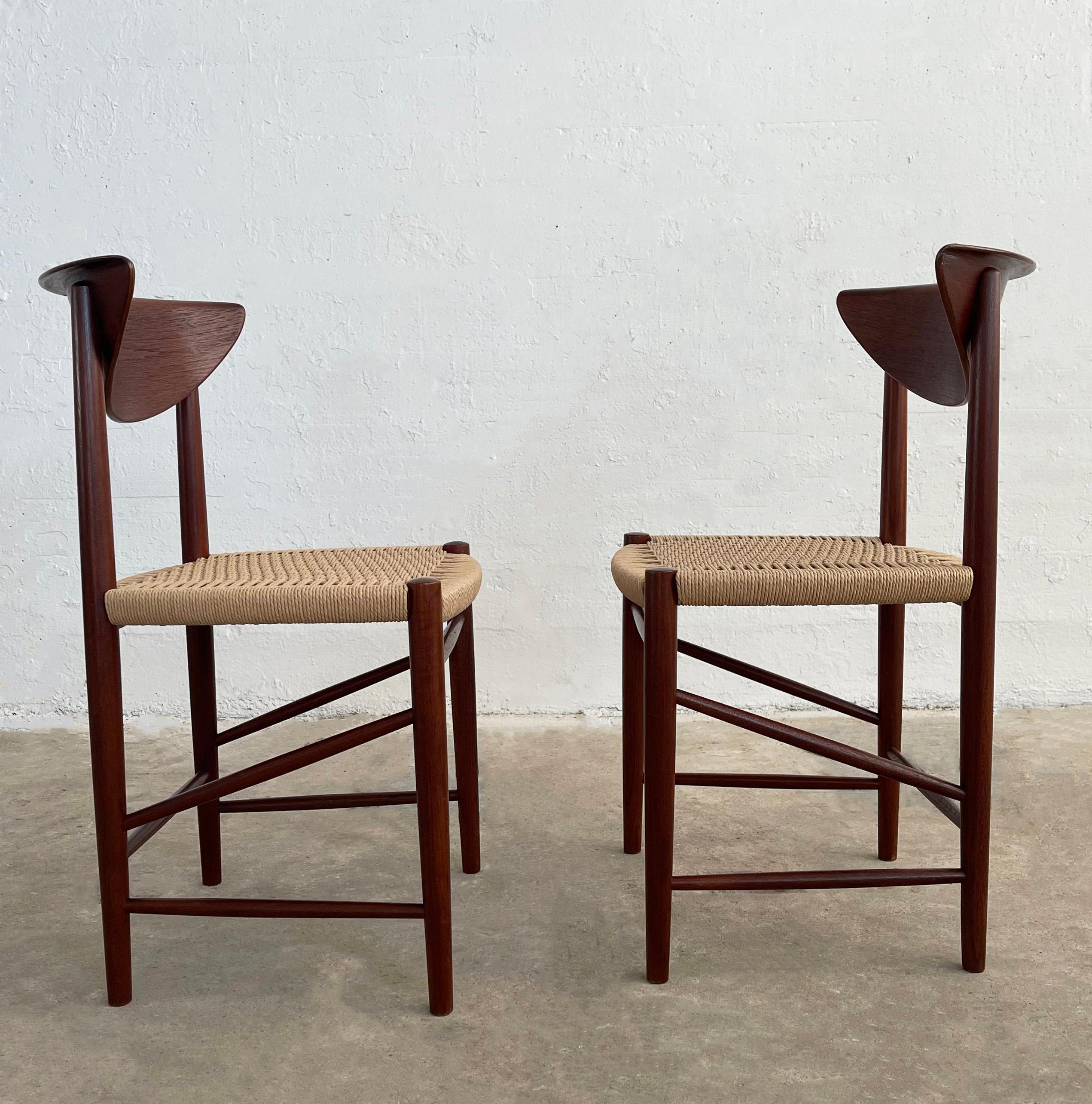 Danish Peter Hvidt And Orla Molgaard Nielsen Teak And Rope Model 316 Chairs For Sale