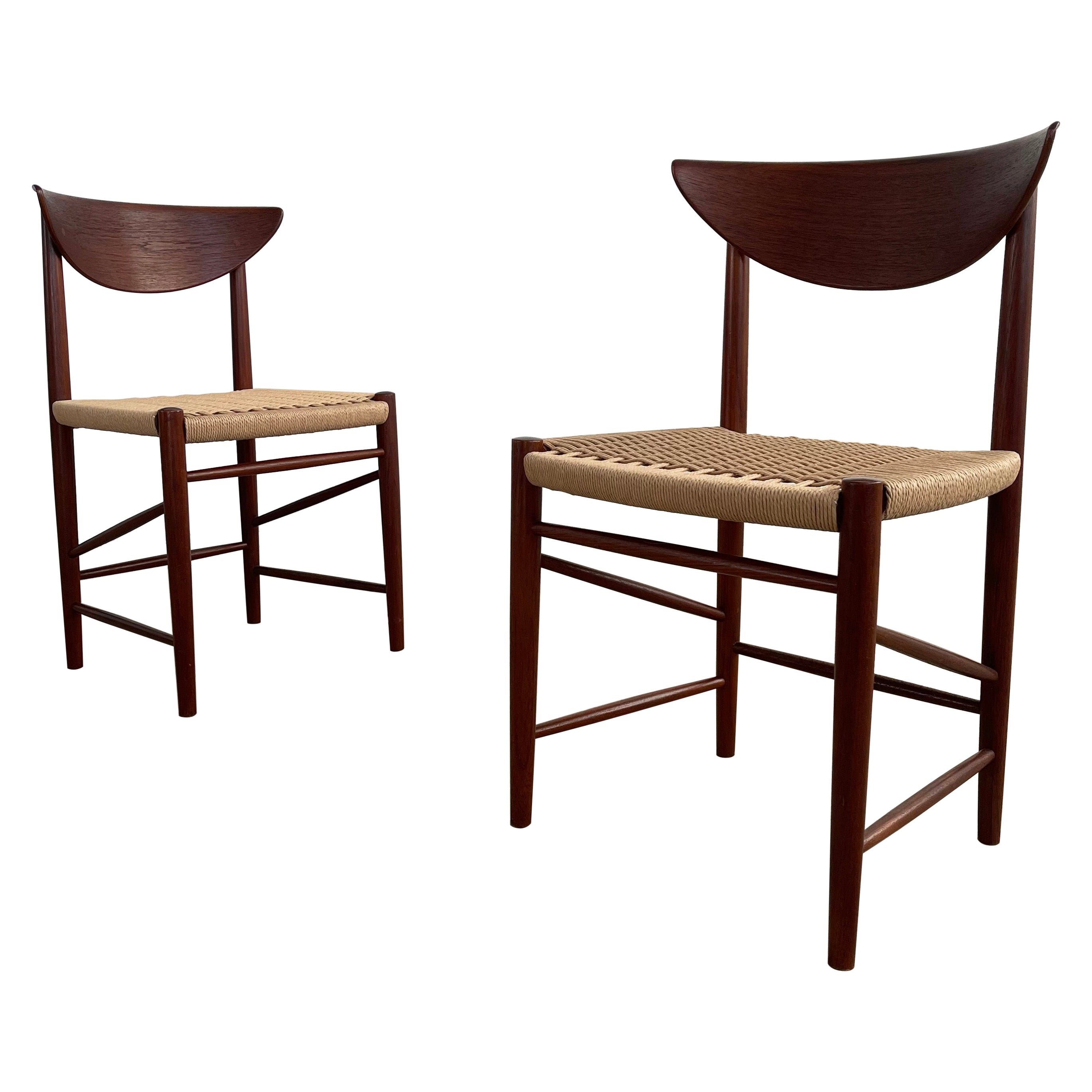 Peter Hvidt And Orla Molgaard Nielsen Teak And Rope Model 316 Chairs