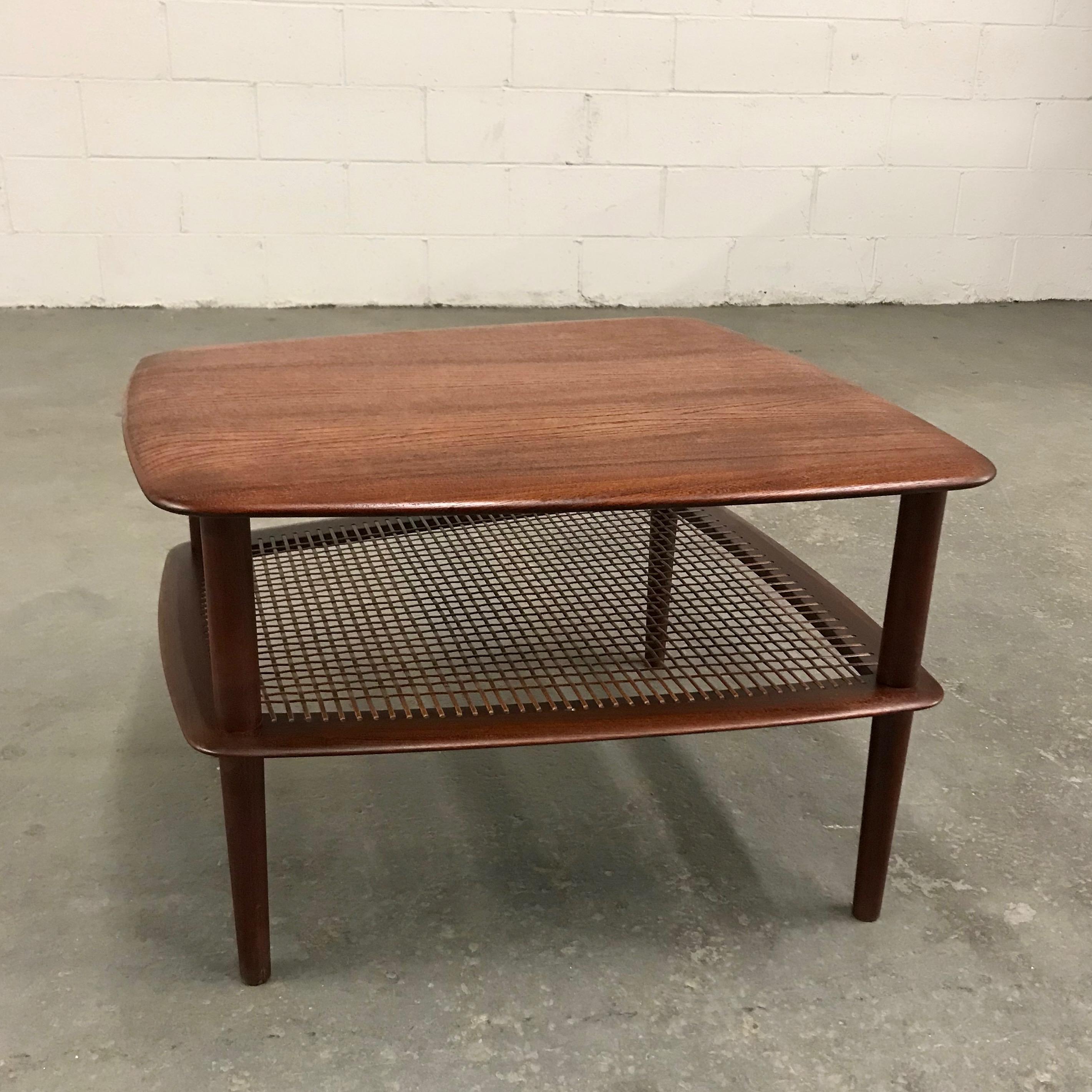 Peter Hvidt and Orla Molgaard Nielsen Tiered Teak Side Table In Good Condition In Brooklyn, NY
