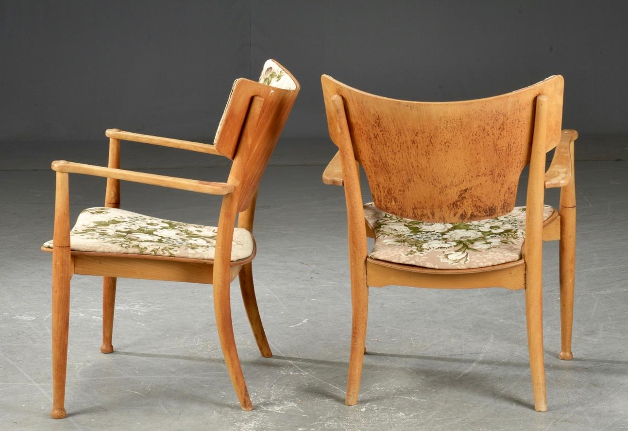 Danish Peter Hvidt and Orla Molgaard Nielsen Vintage Portex Easy Chairs, Denmark, 1944 For Sale