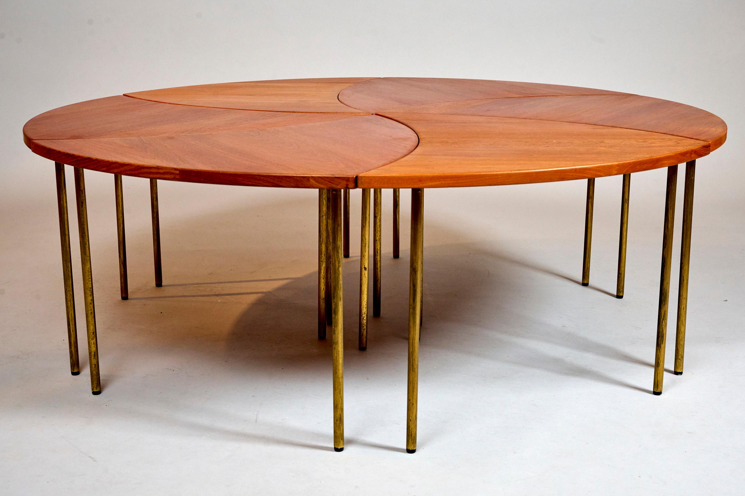 Mid-Century Modern Peter Hvidt and Orla Molgaard Sectional Pinwheel Coffee Table. Denmark C1953 For Sale