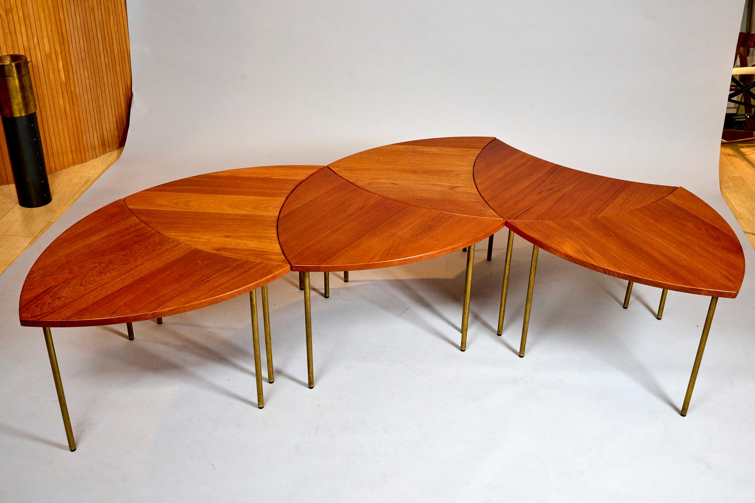 Danish Peter Hvidt and Orla Molgaard Sectional Pinwheel Coffee Table. Denmark C1953 For Sale