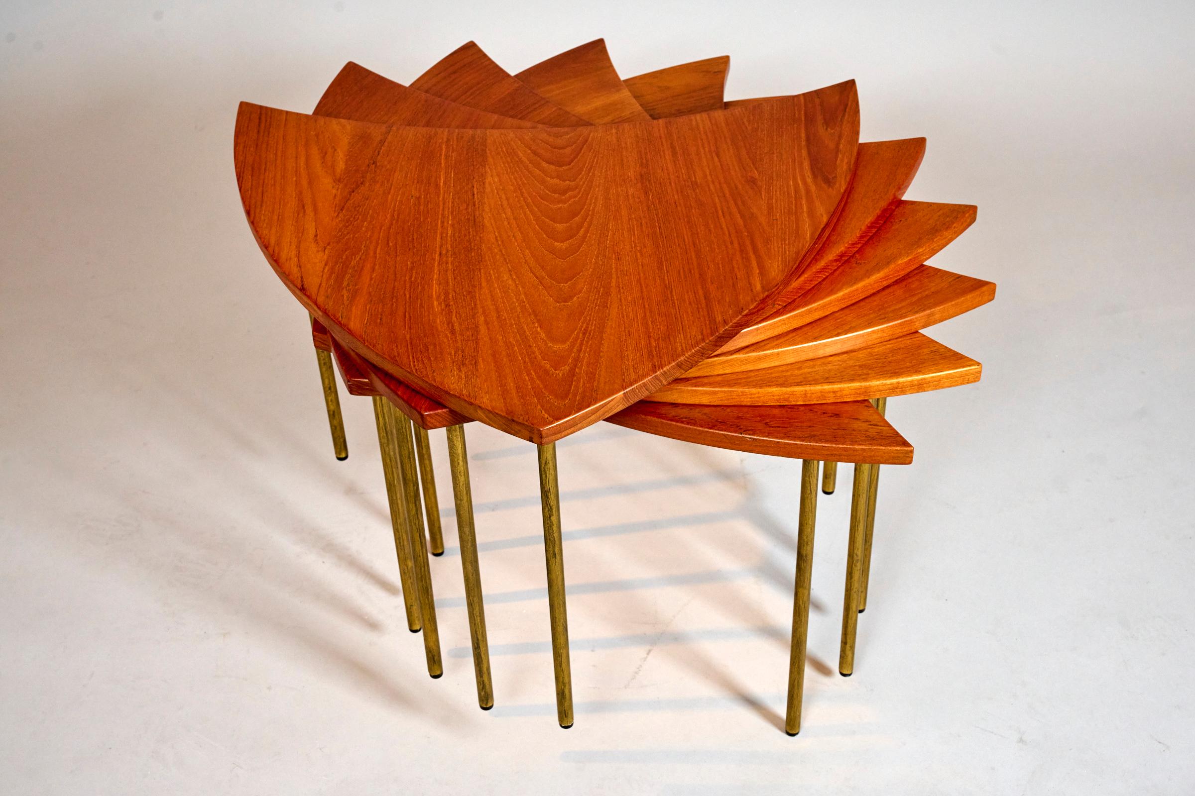 Brass Peter Hvidt and Orla Molgaard Sectional Pinwheel Coffee Table. Denmark C1953 For Sale