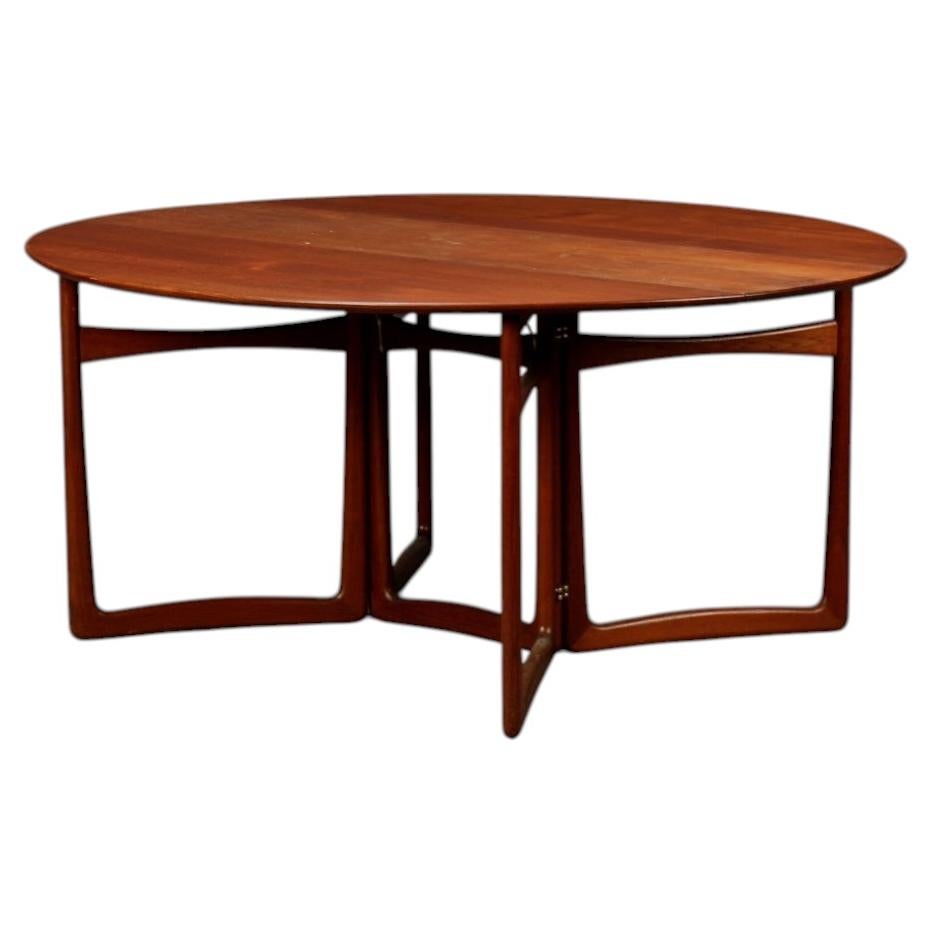 Peter Hvidt and Orla Molgaard Solid Teak Dining Table with Drop-leaves For Sale