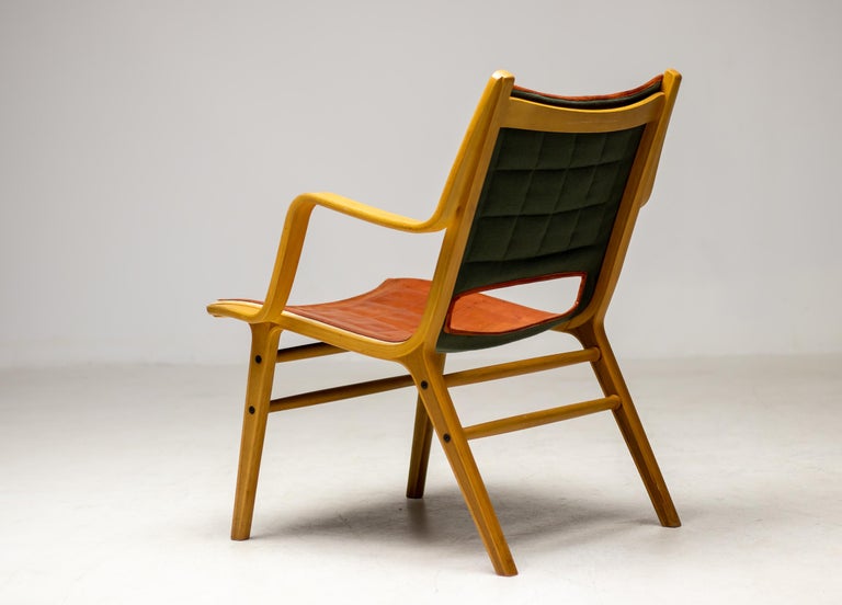 Leather Peter Hvidt Ax Arm Chair For Sale