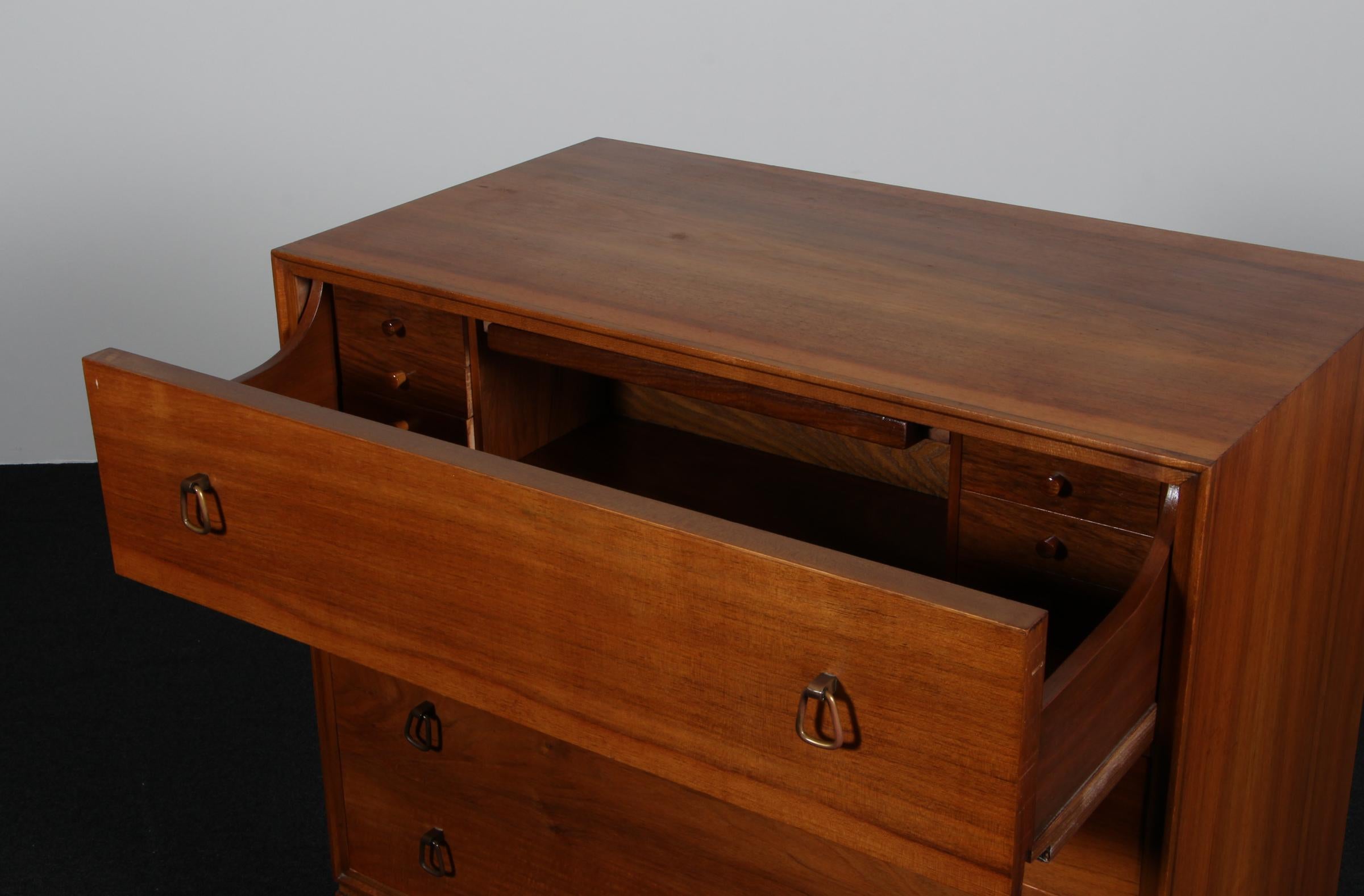 Laiton Commode Peter Hvidt avec vanité, acajou, années 1940, Danemark, laiton en vente