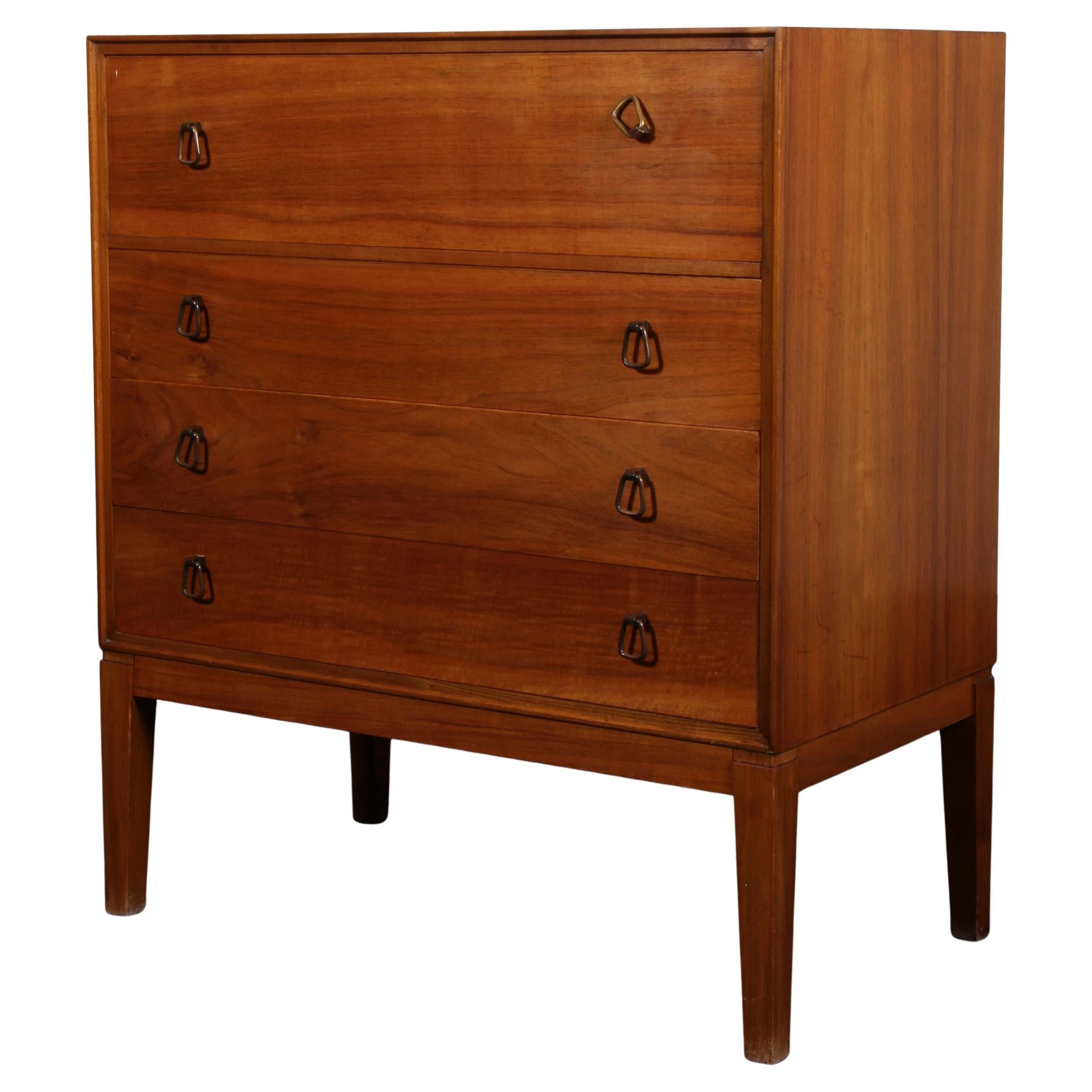 Commode Peter Hvidt avec vanité, acajou, années 1940, Danemark, laiton