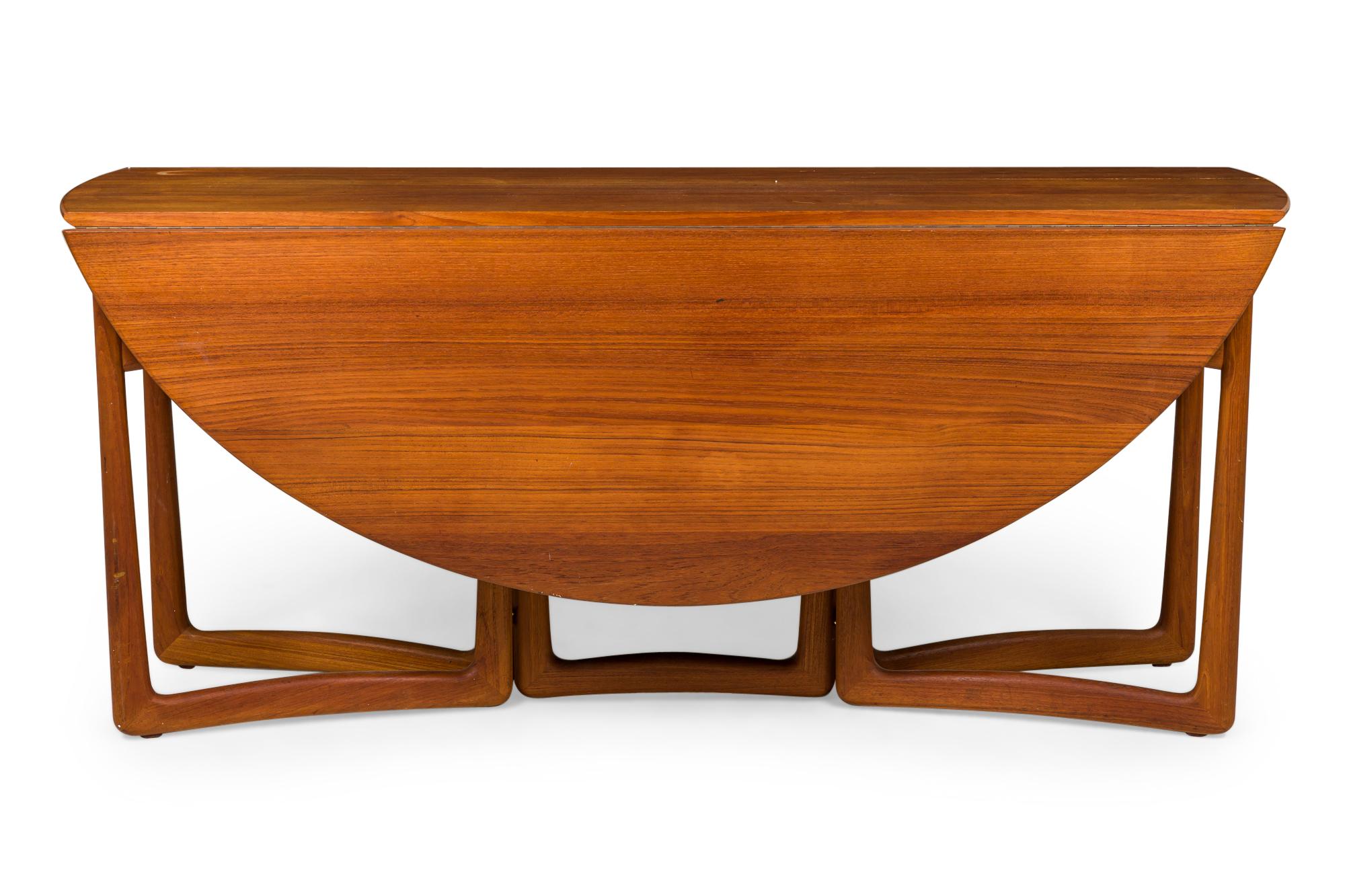 Wood Peter Hvidt Danish Gate Leg Drop Leaf Console / Dining Table For Sale