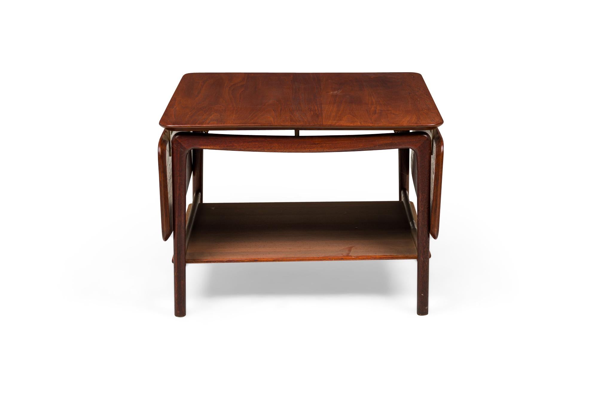 Mid-Century Modern Peter Hvidt Danish Mid-Century Drop Leaf Square Teak End / Side Tables For Sale