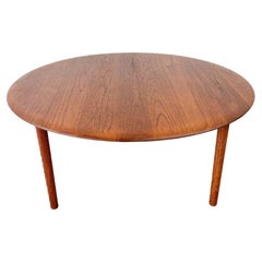 Peter Hvidt Danish Modern Solid Teak Round Coffee Table for France and Son