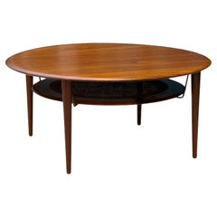 Peter Hvidt, Dänische Moderne, Teak, Rohr Minerva Couchtisch, Dänemark, 1960er Jahre