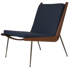 Peter Hvidt Danish Teak Lounge Chair on Brass Legs