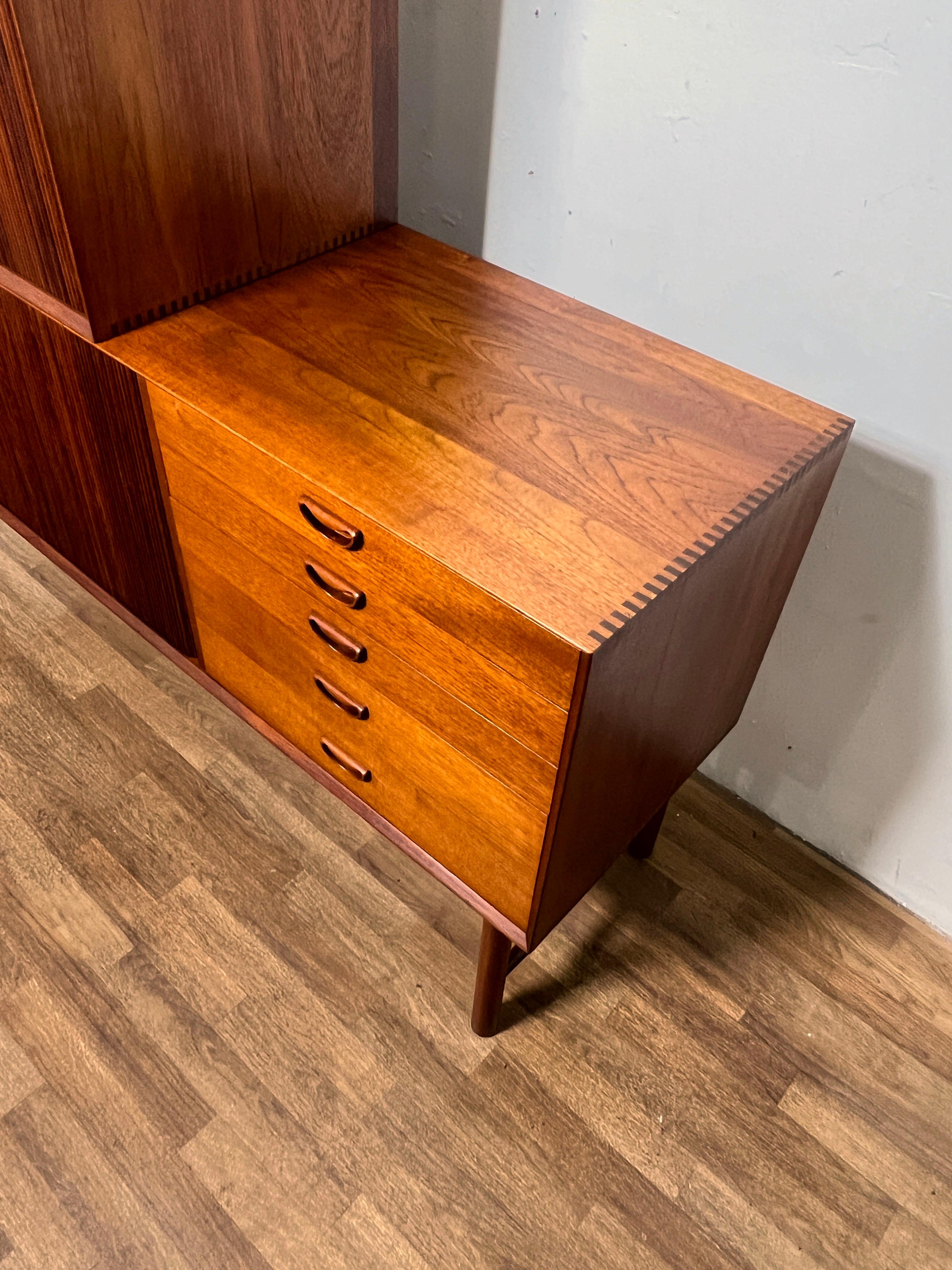 Peter Hvidt Danish Teak Tambour Door Credenza for Soborg, Circa 1960s 10