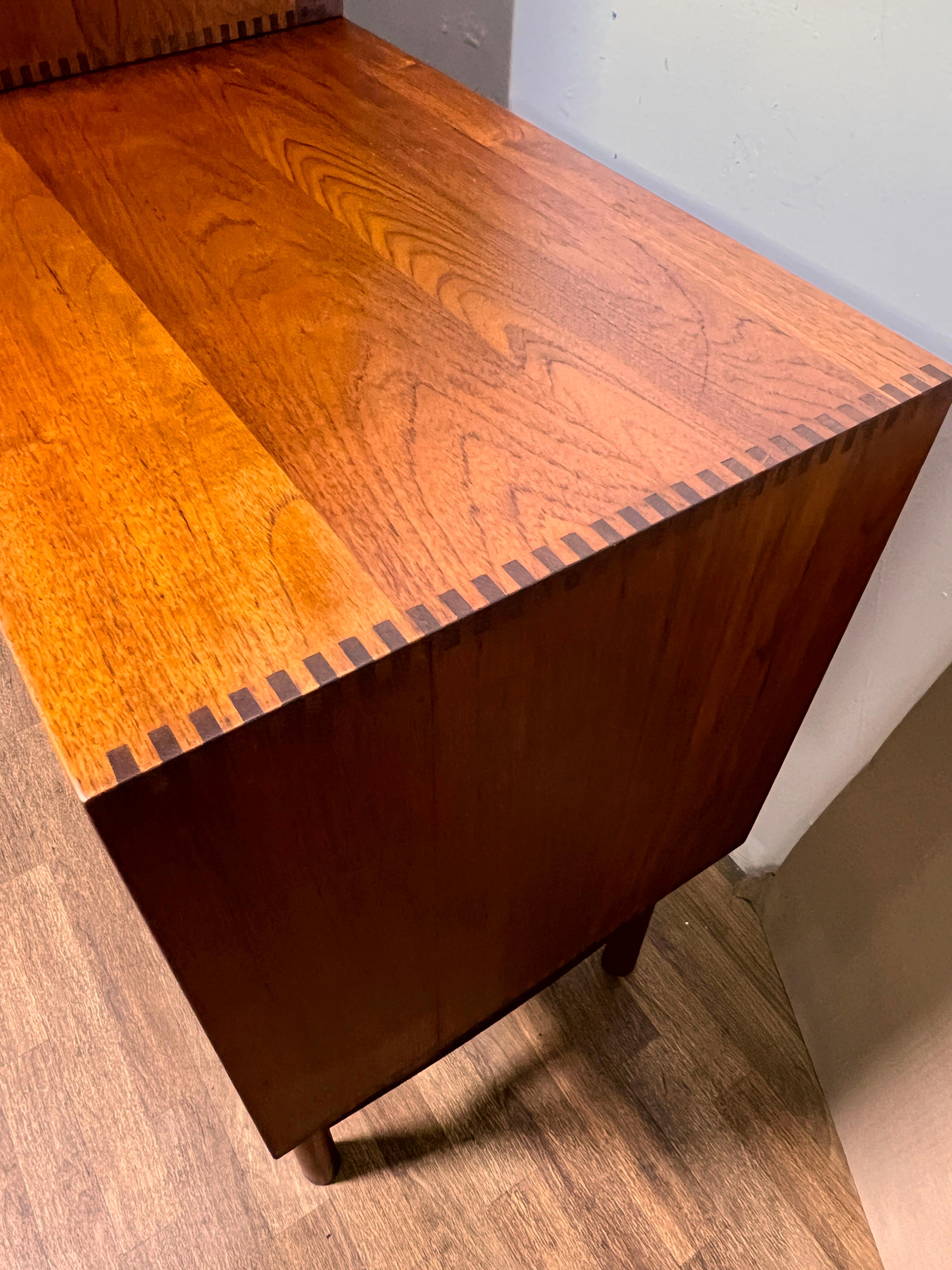 Peter Hvidt Danish Teak Tambour Door Credenza for Soborg, Circa 1960s 2