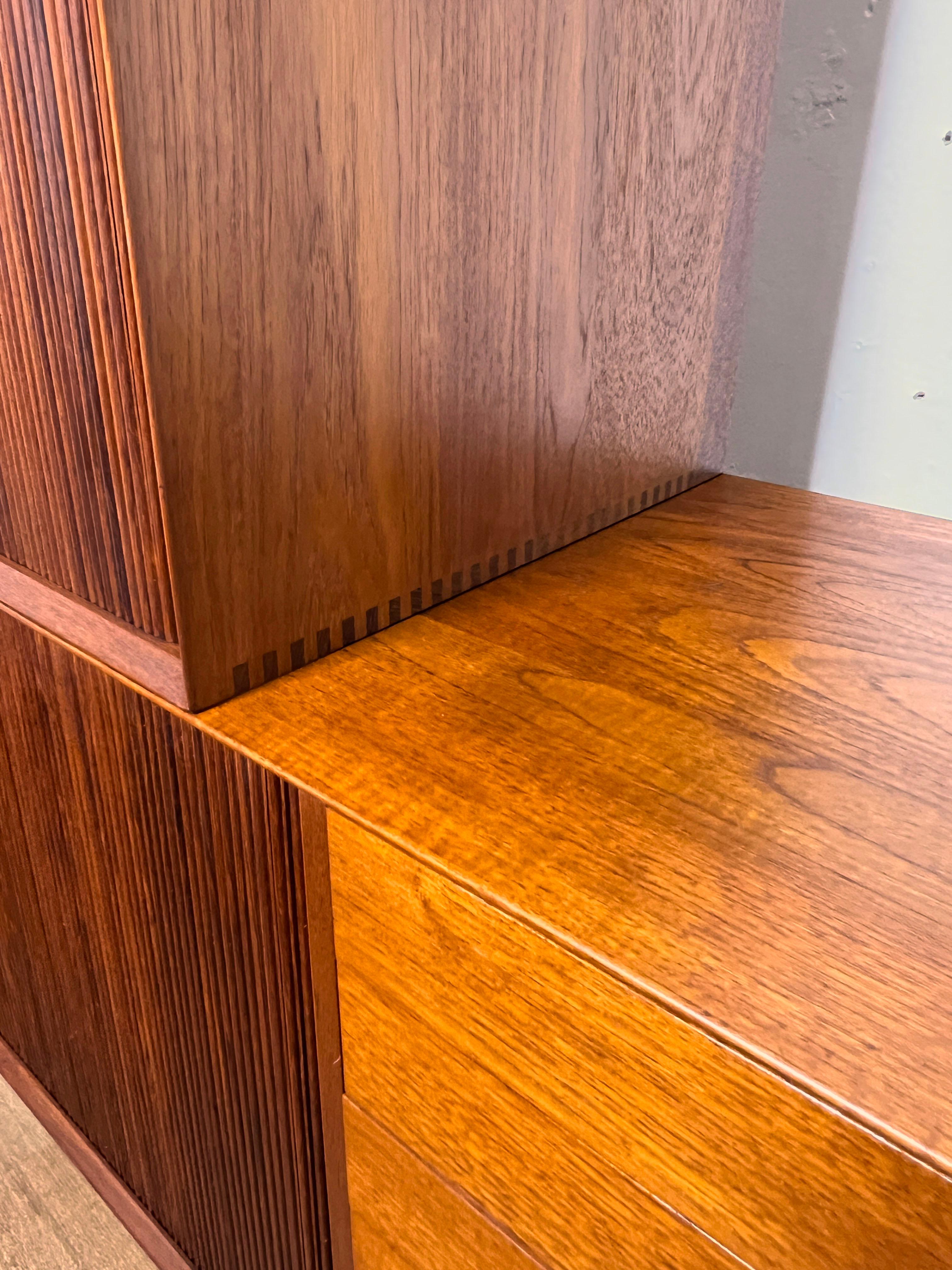 Peter Hvidt Danish Teak Tambour Door Credenza for Soborg, Circa 1960s 3