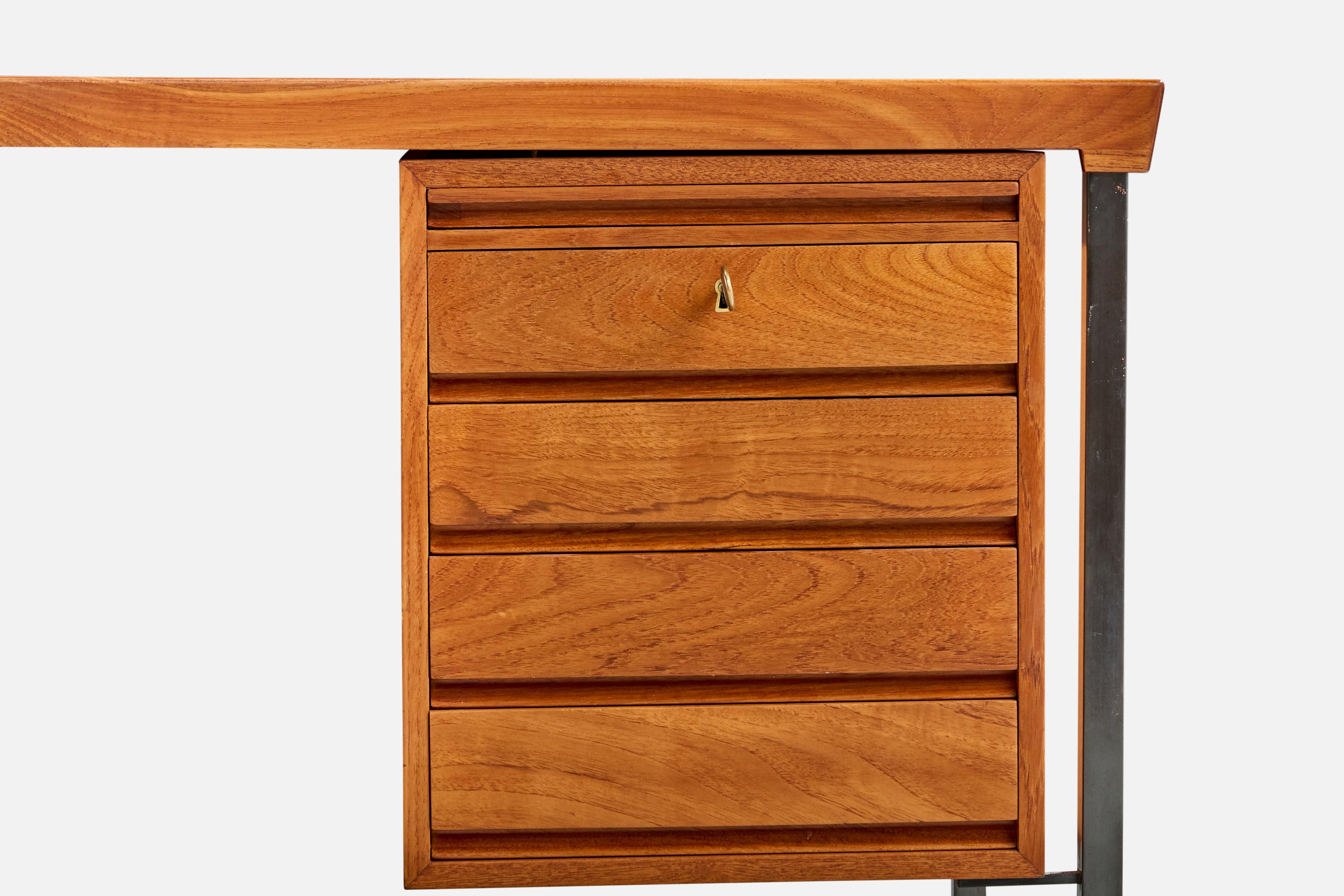 Peter Hvidt, Scrivania, Teak, Acciaio, Danimarca, 1959 in vendita 4
