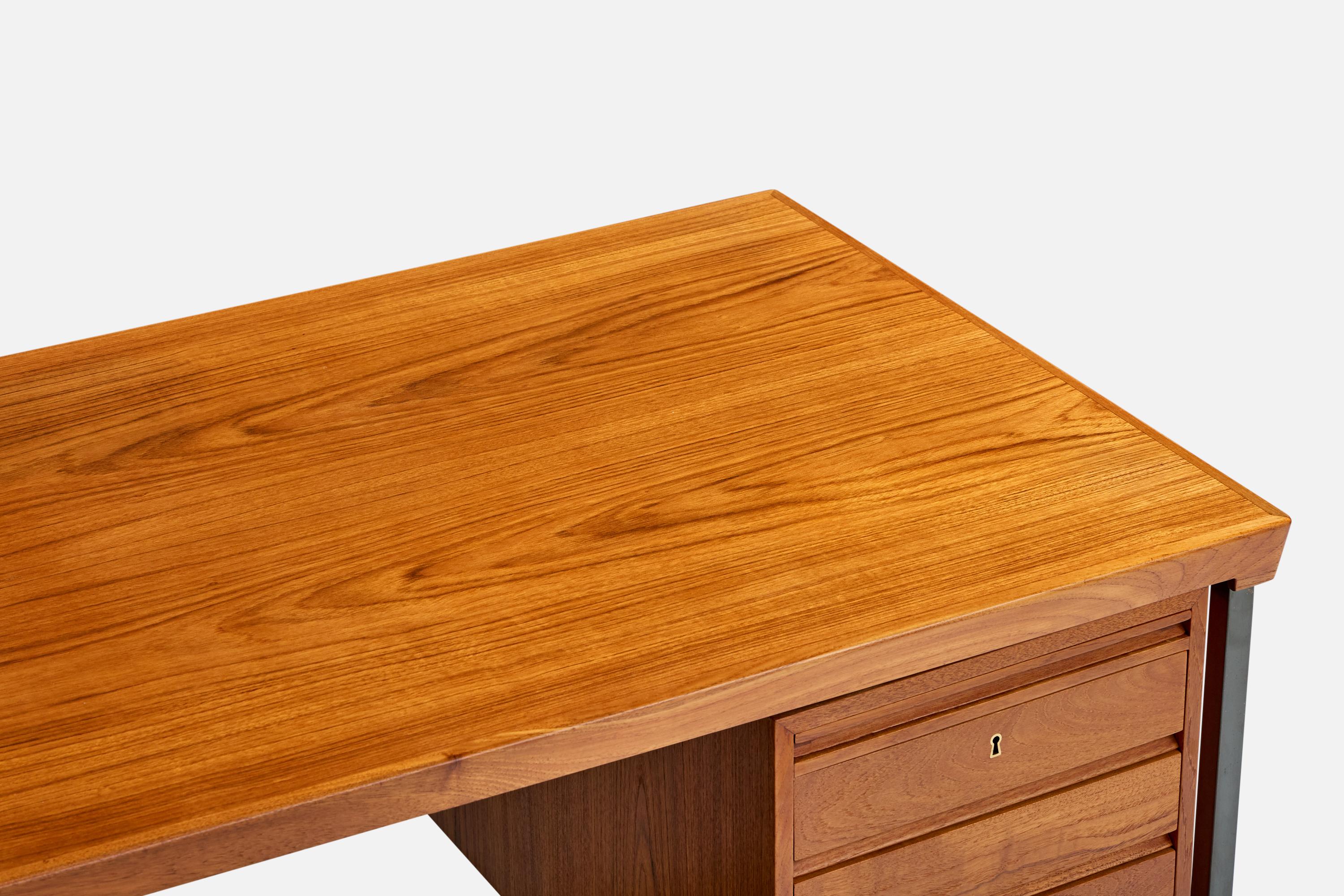 Peter Hvidt, Scrivania, Teak, Acciaio, Danimarca, 1959 in vendita 1