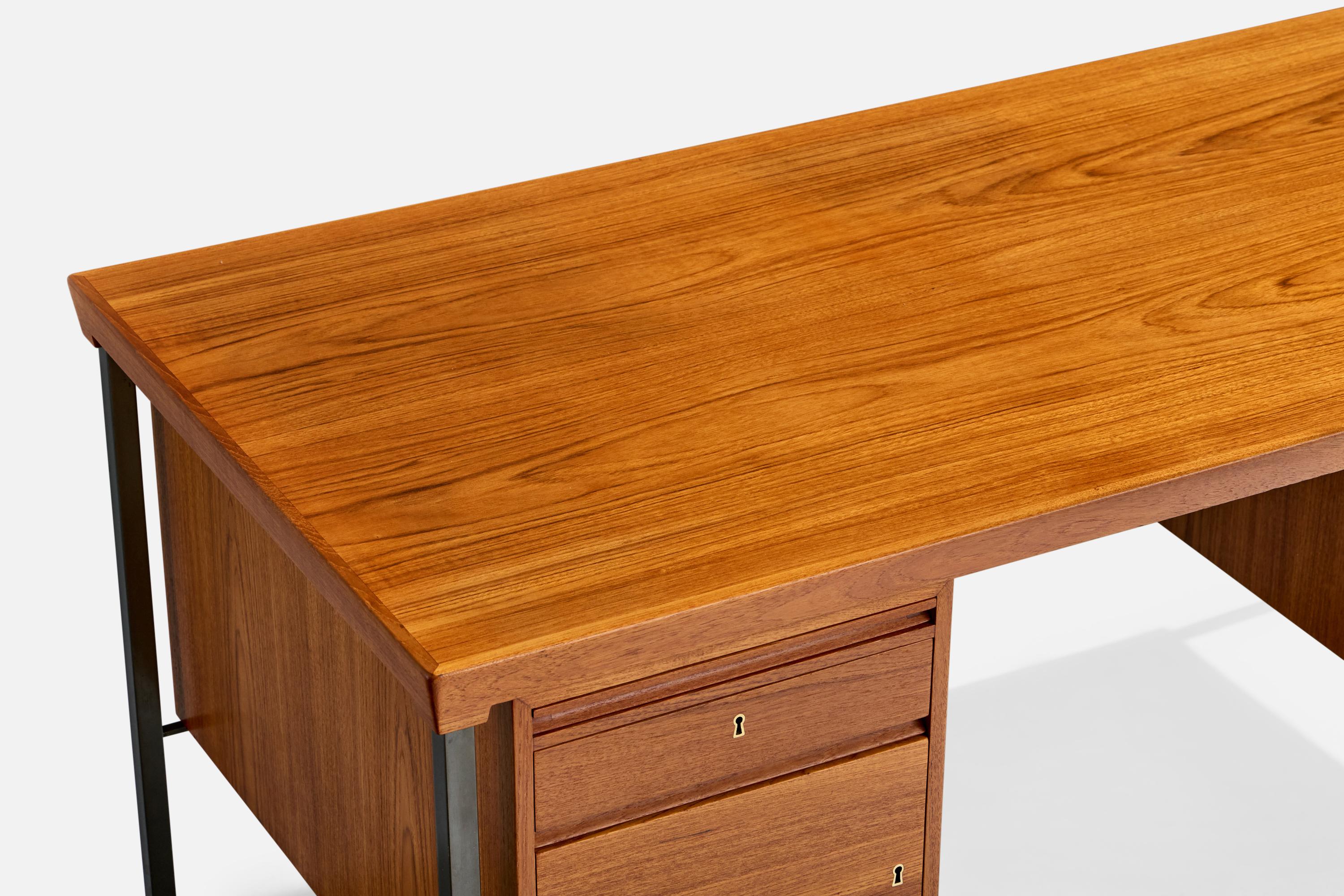 Peter Hvidt, Scrivania, Teak, Acciaio, Danimarca, 1959 in vendita 2