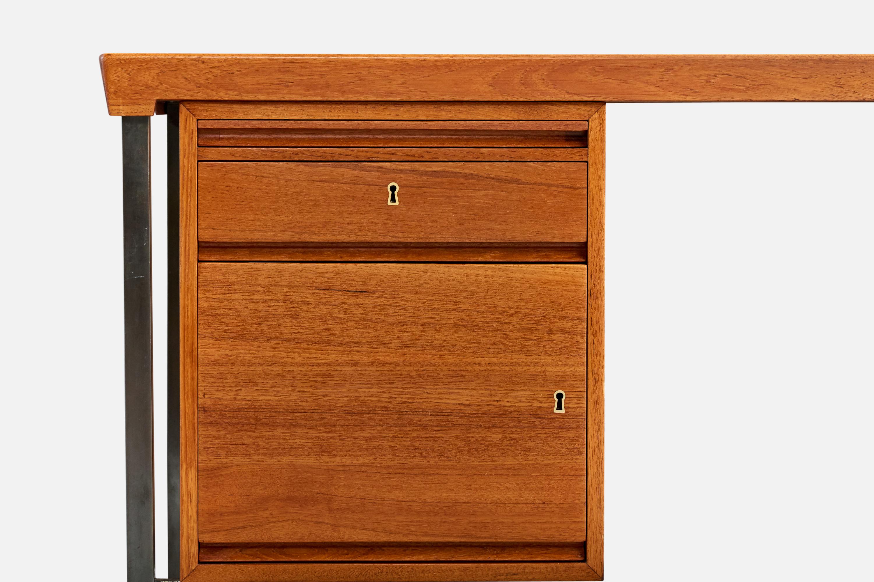 Peter Hvidt, Scrivania, Teak, Acciaio, Danimarca, 1959 in vendita 3