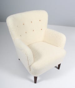 Peter Hvidt Early Lounge Chair in Sheepskin