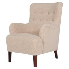 Peter Hvidt Early Lounge Chair in Sheepskin