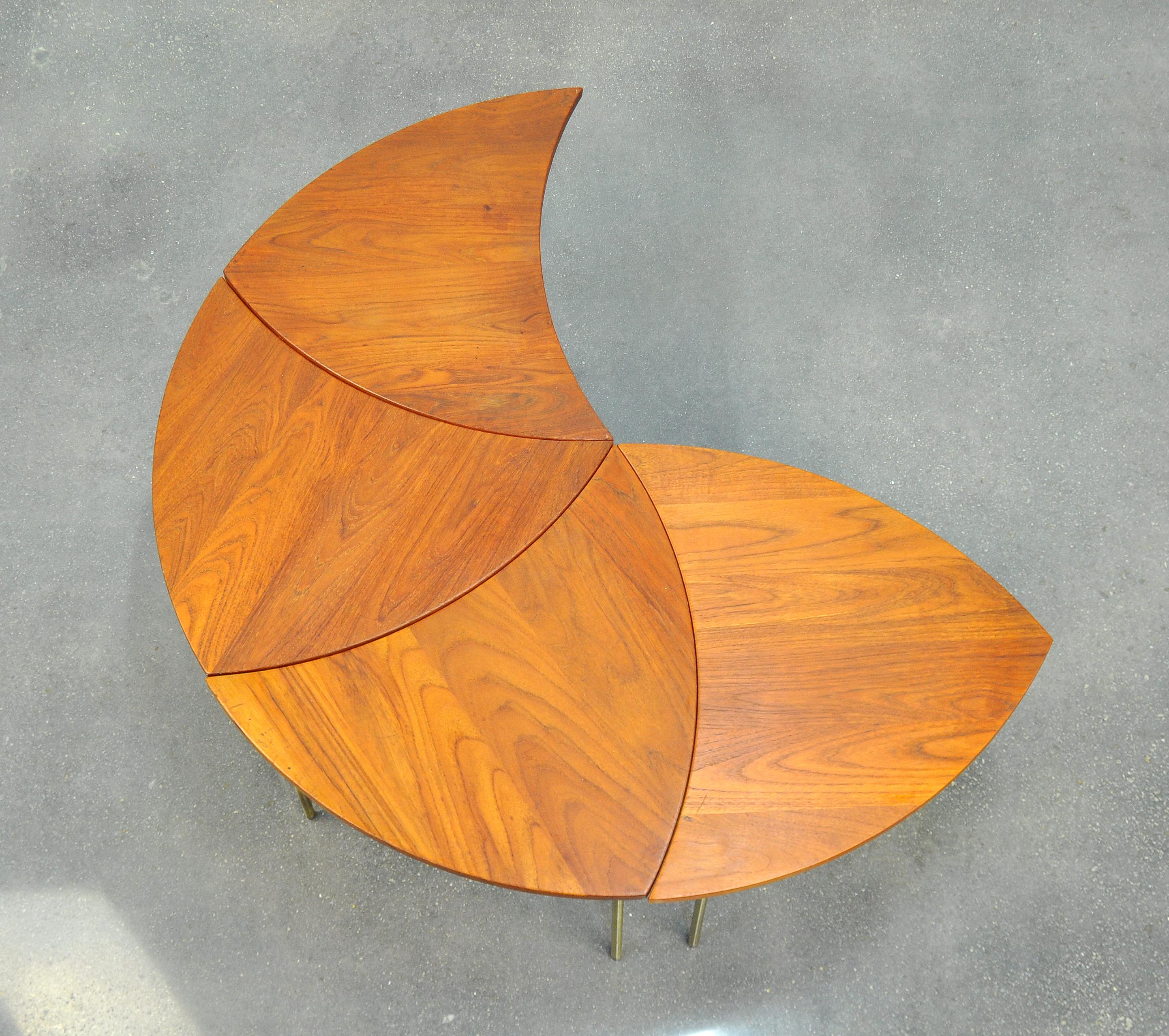 Mid-Century Modern Peter Hvidt Teak and Brass Side Tables