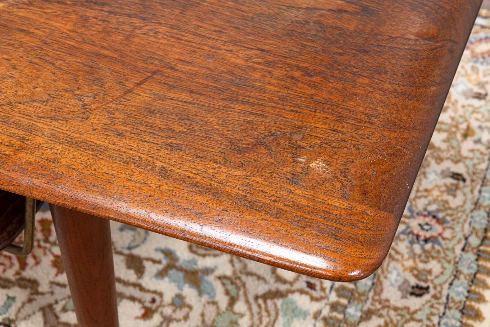 Peter Hvidt for John Stuart Danish Teak and Cane Two Tier MCM Coffee Table In Good Condition In Keego Harbor, MI