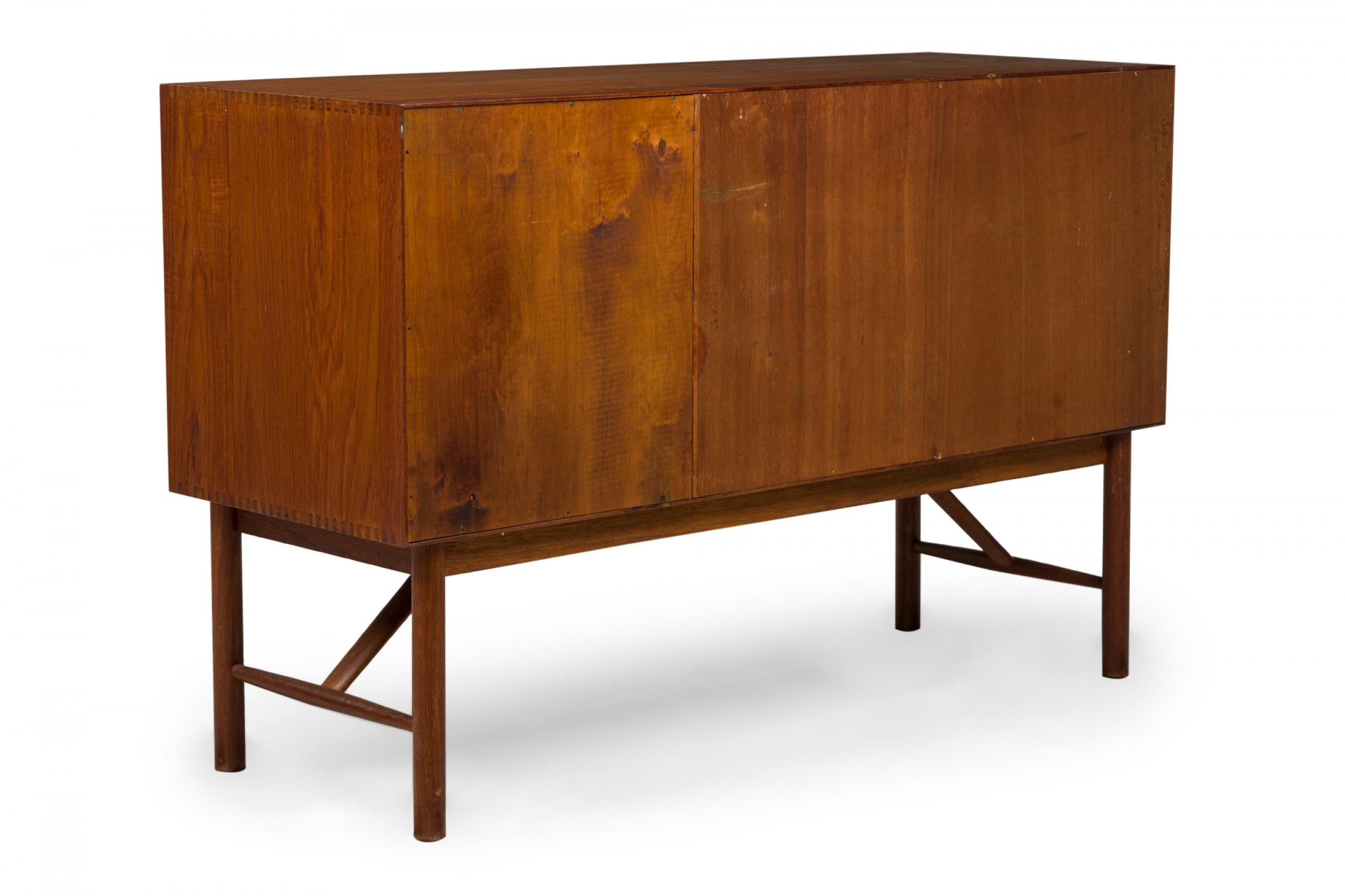 Peter Hvidt for Søborg Møbler Danish Midcentury Teak Cabinet with Small Tambour In Good Condition For Sale In New York, NY