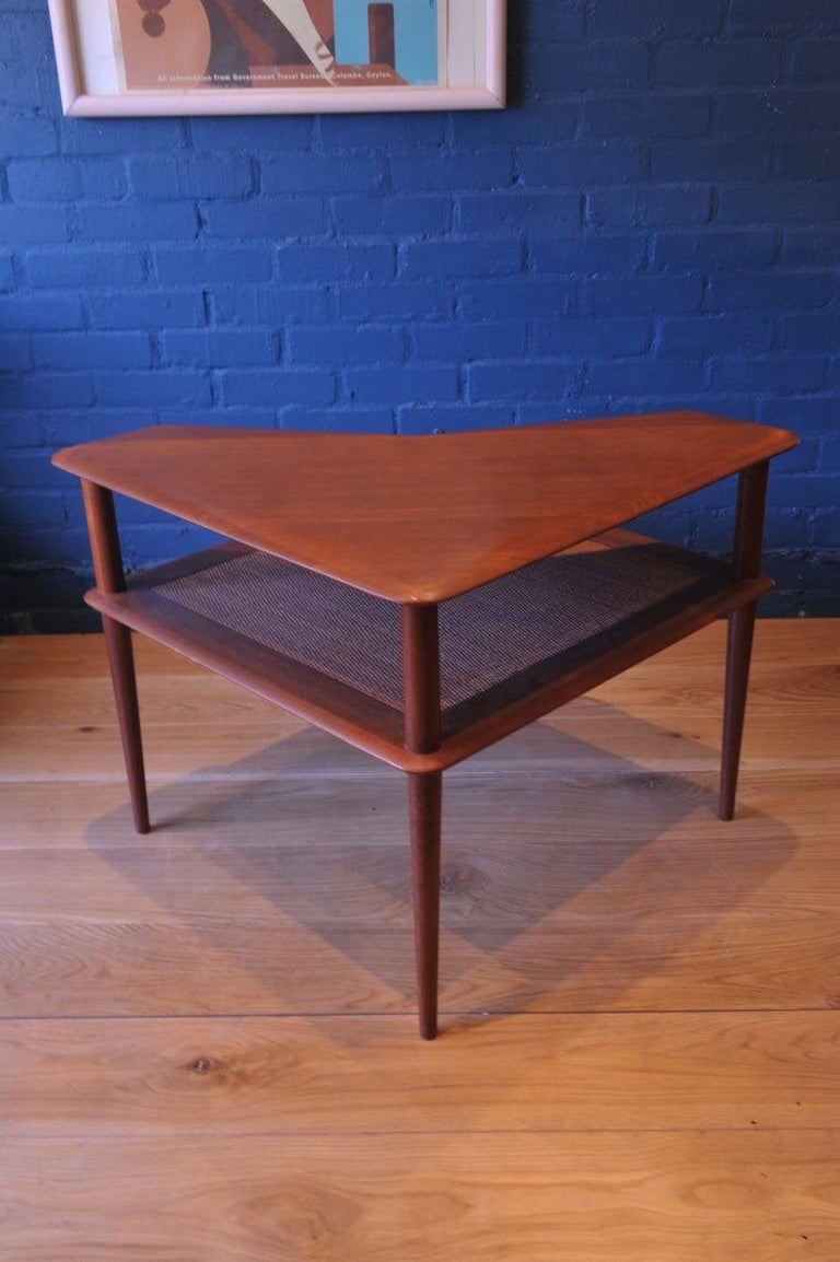 Peter Hvidt, France and Son of Denmark, Minerva Teak and Rattan 2-Tier ...