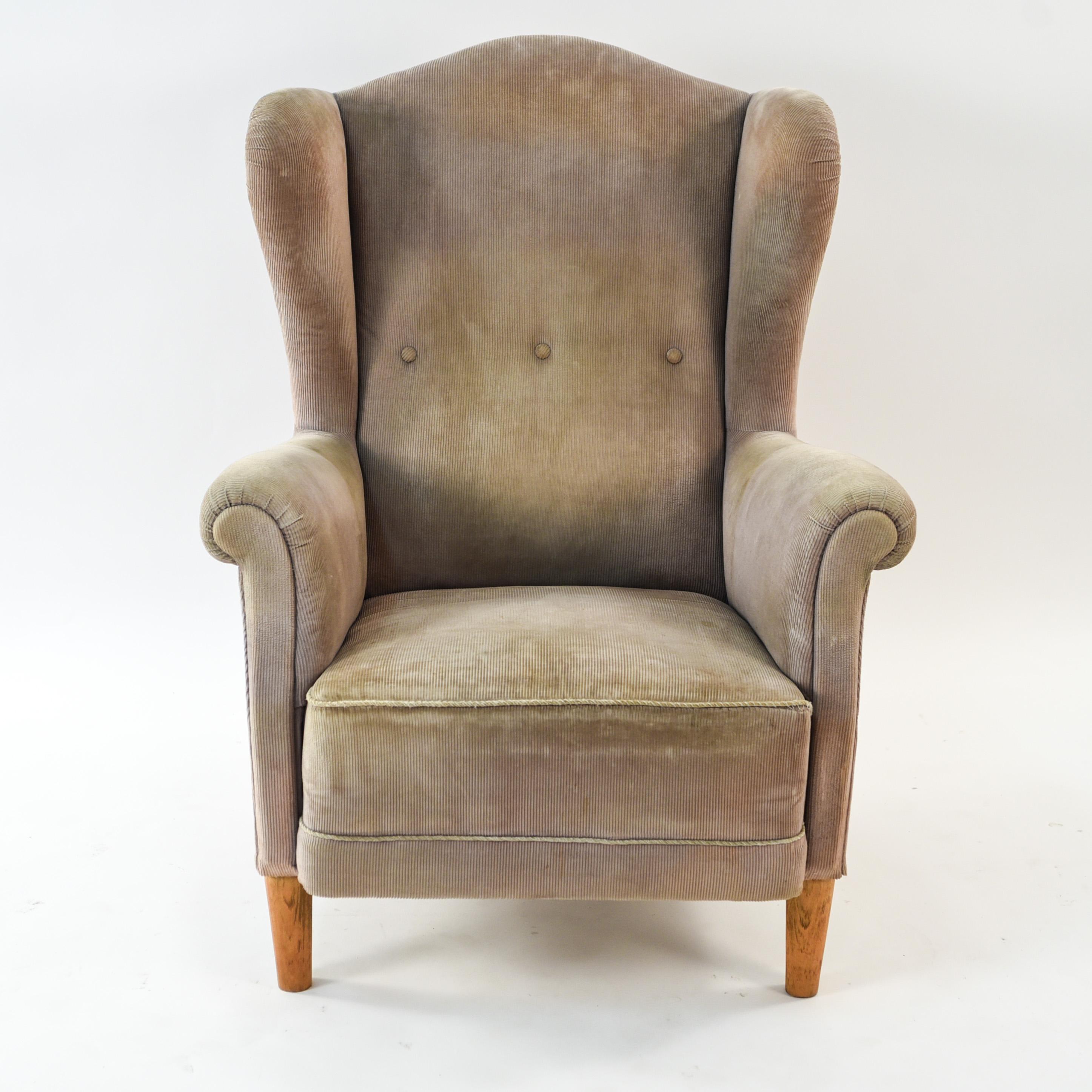 Mid-Century Modern Peter Hvidt, Hans Wegner Wingback Chair