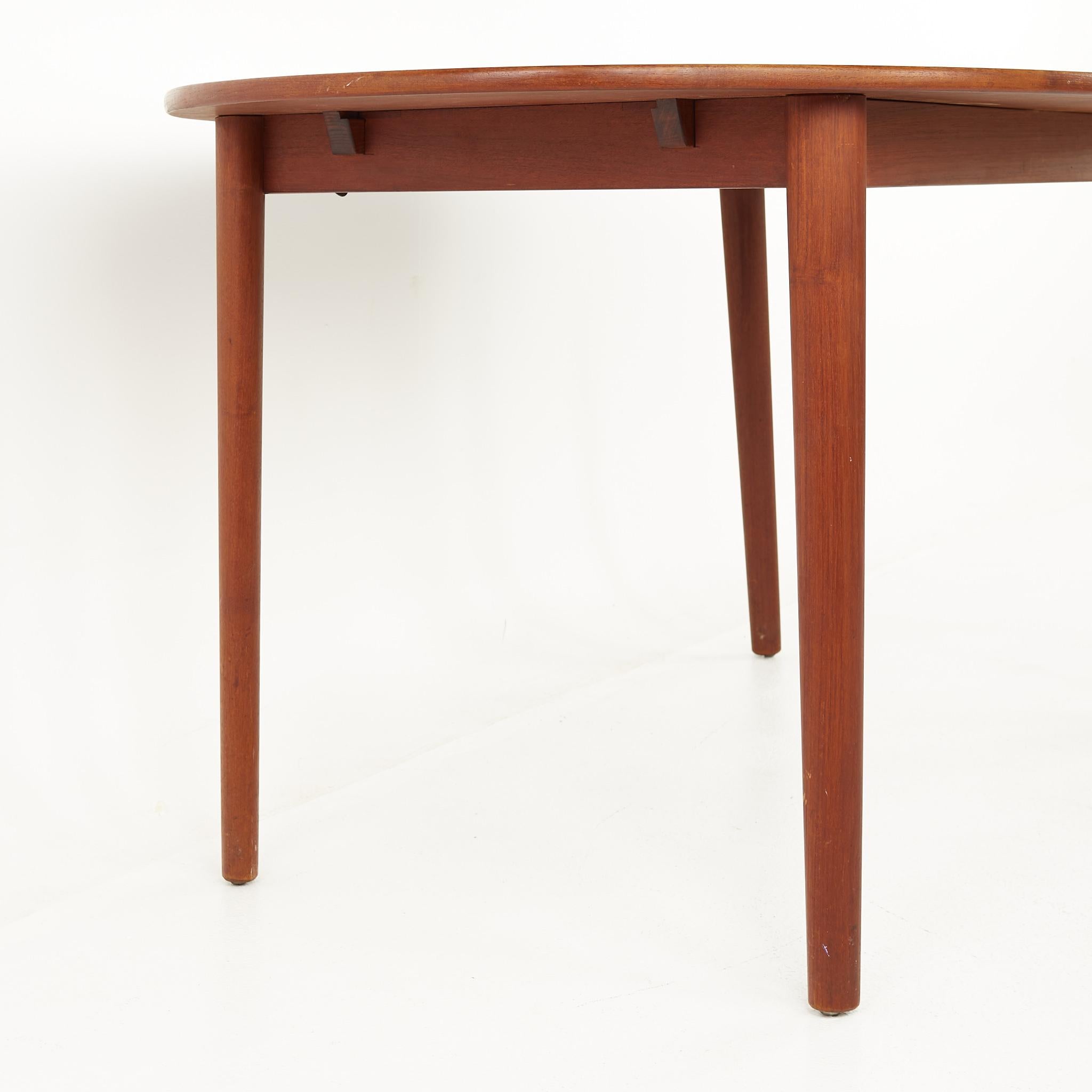 Wood Peter Hvidt Mid Century Dining Table with 2 Leaves