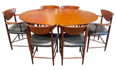 Peter Hvidt Mid-Century Teak Dining Table & Six Chairs for John Stuart Furniture