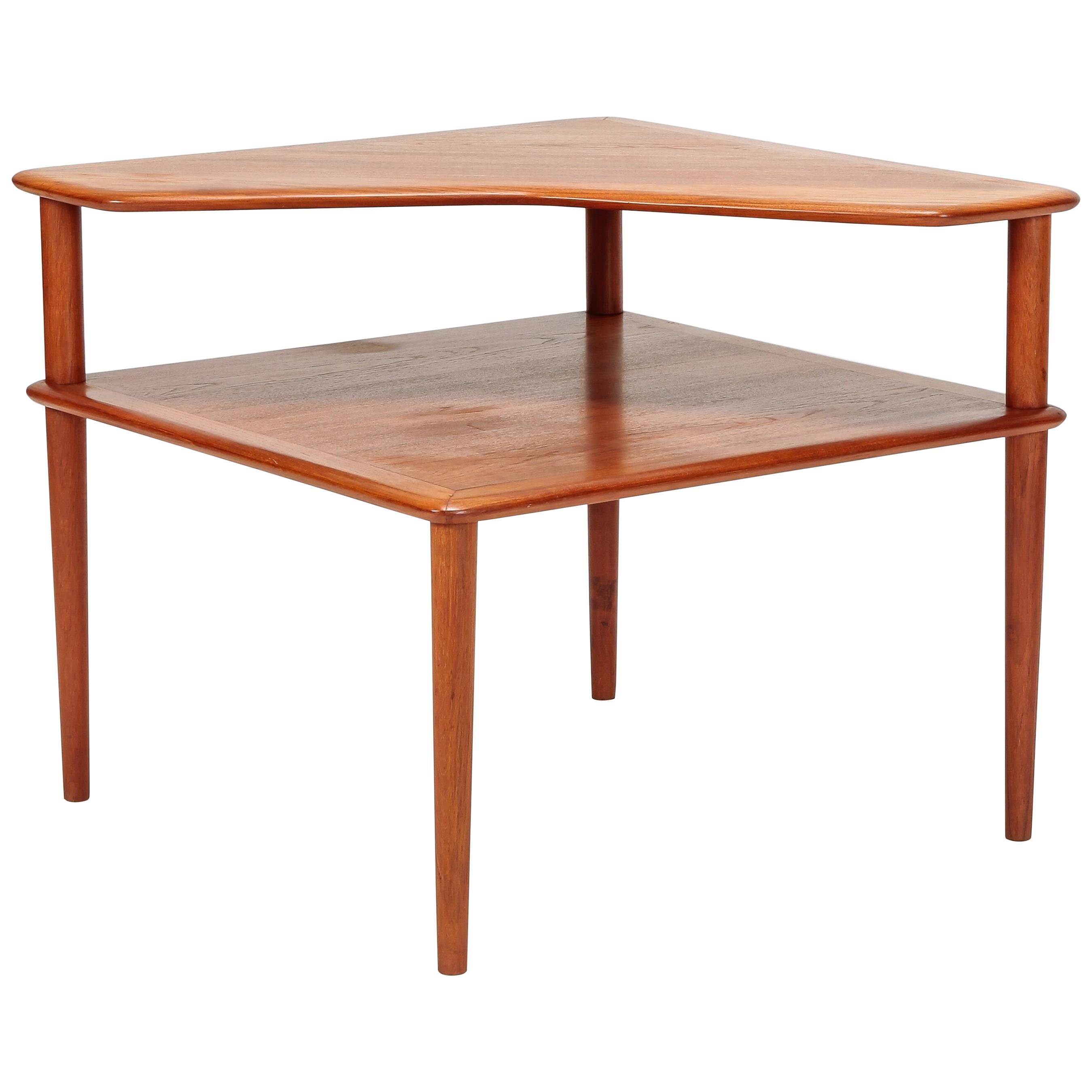 Peter Hvidt Minerva Corner Table France and Son Teak, 1960s For Sale