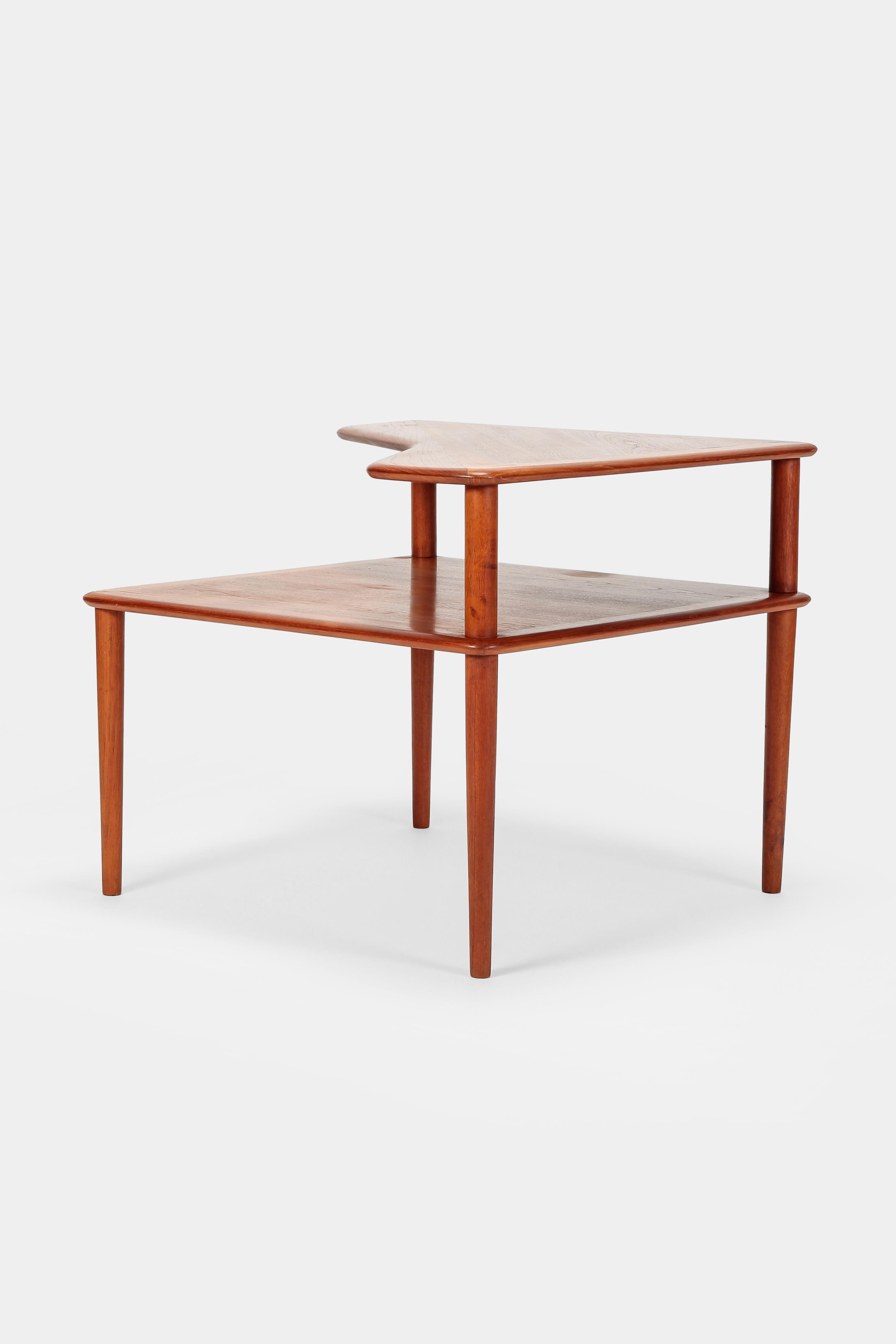 Danish Peter Hvidt Minerva Corner Table France and Son Teak, 1960s For Sale