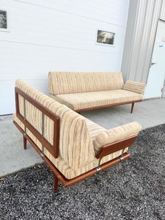 Peter Hvidt Minerva Daybed Sofa, Teak & Polsterung, Mitte des Jahrhunderts