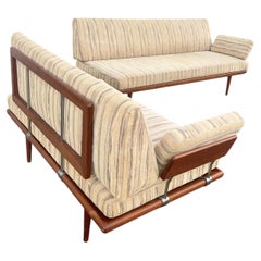 Peter Hvidt Minerva Daybed Sofa, Teak & Polsterung, Mitte des Jahrhunderts