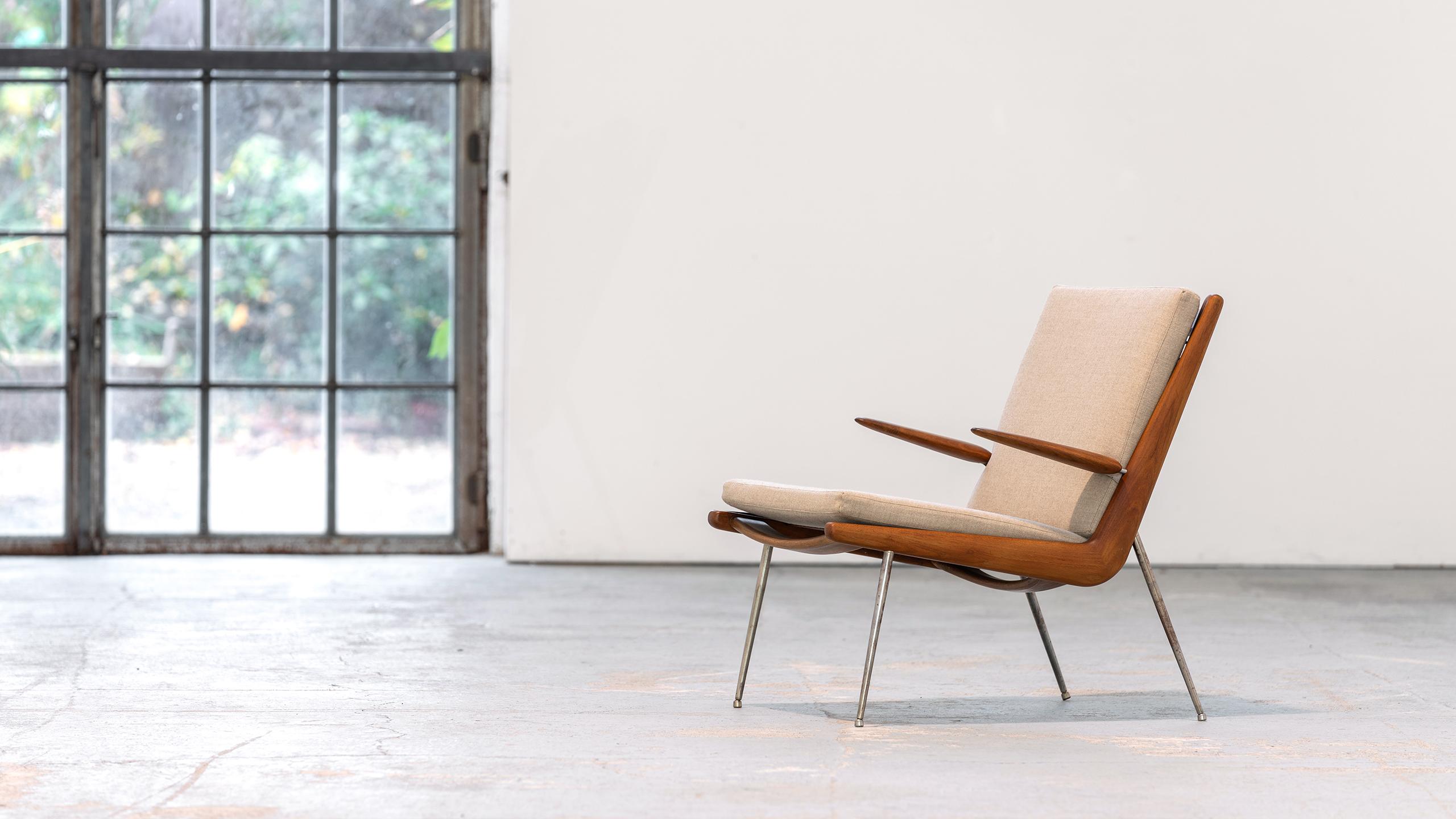 Scandinavian Modern Peter Hvidt & Orla Mølgaard Nielsen Boomerang Lounge Chair, France & Daverkosen