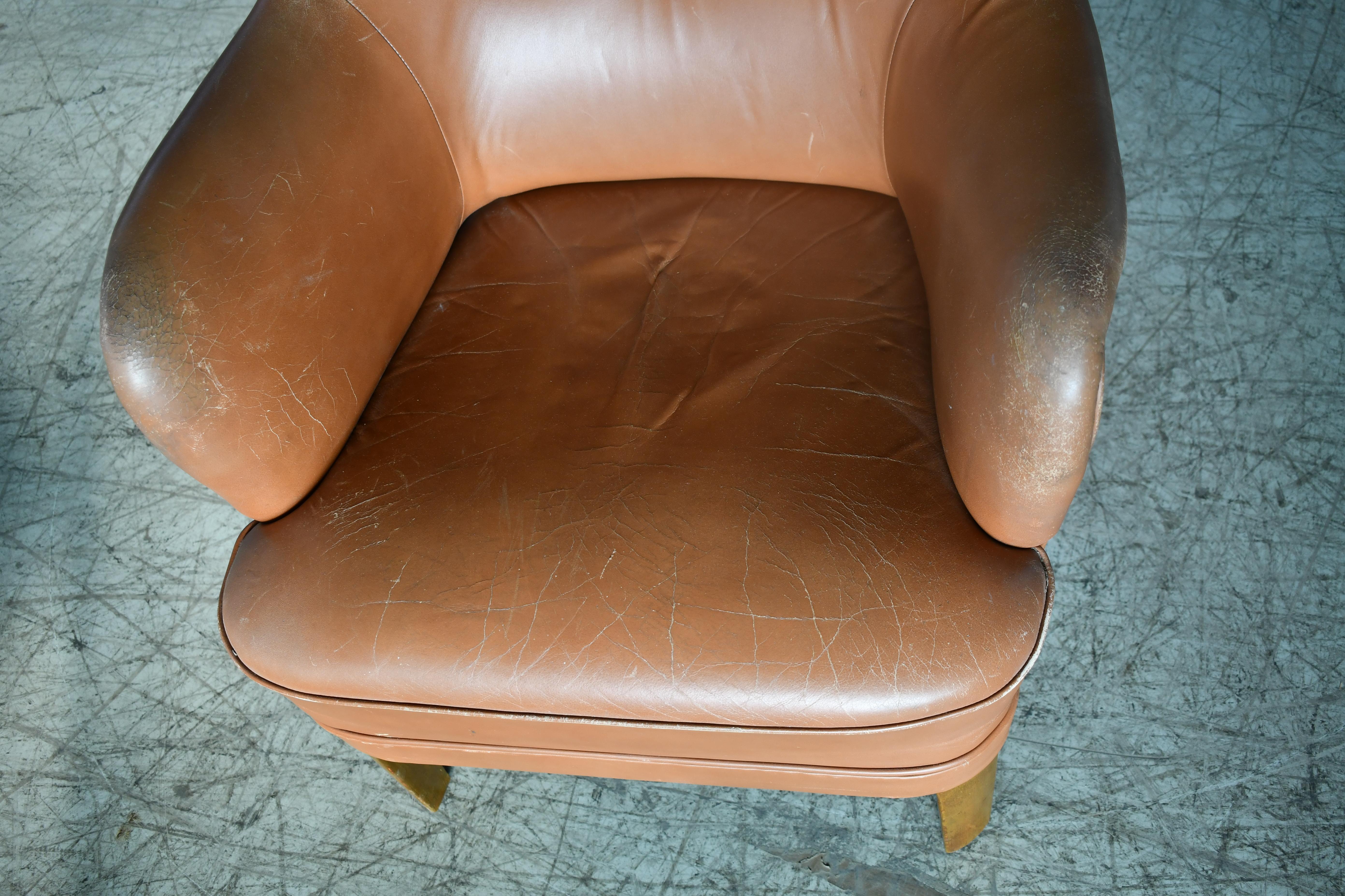 Peter Hvidt & Orla Mølgaard-Nielsen Classic Danish Tufted Leather Lounge Chair For Sale 7