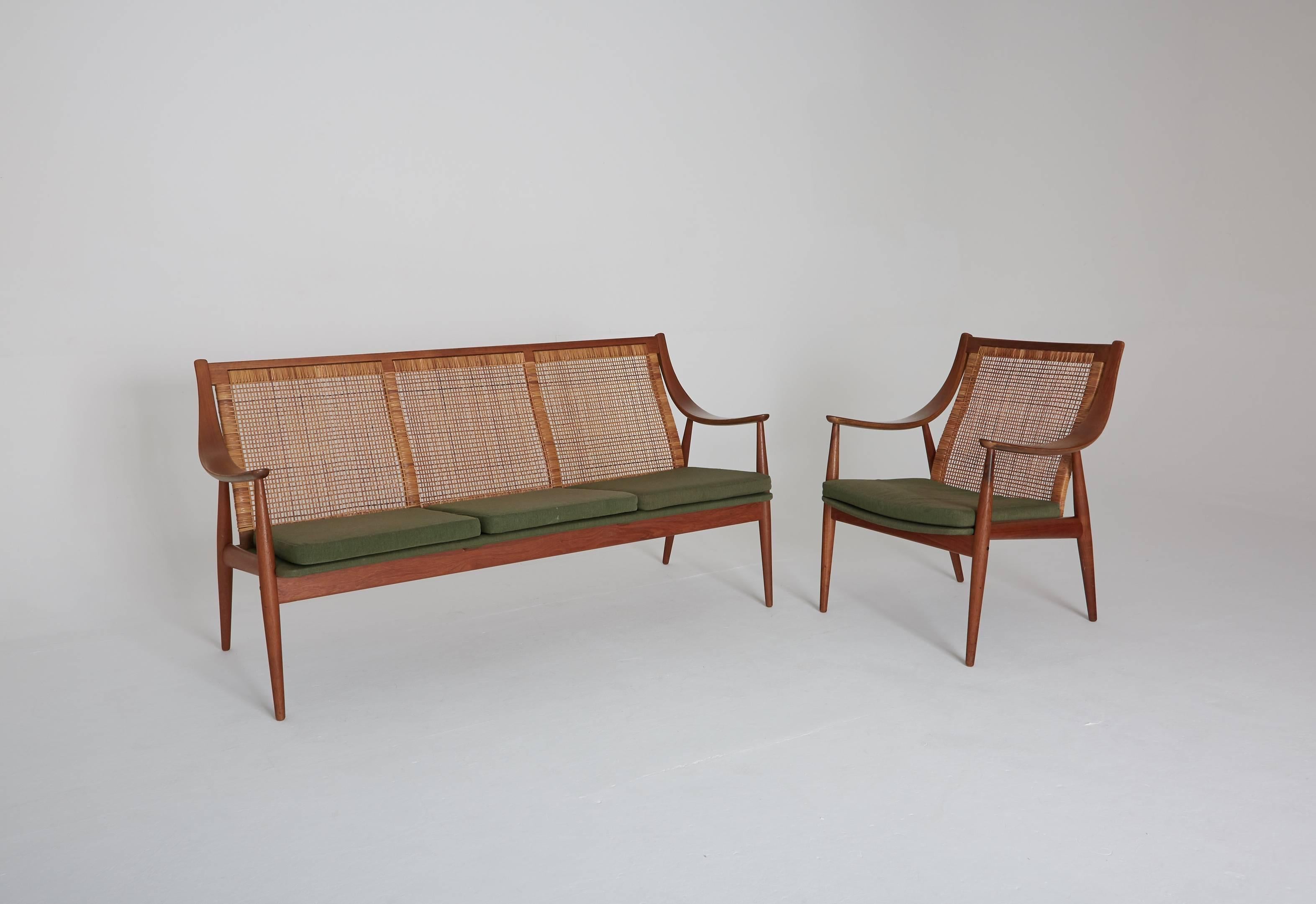 Peter Hvidt & Orla Mølgaard-Nielsen FD 146 Sofa and Chair, Denmark, 1950s 1