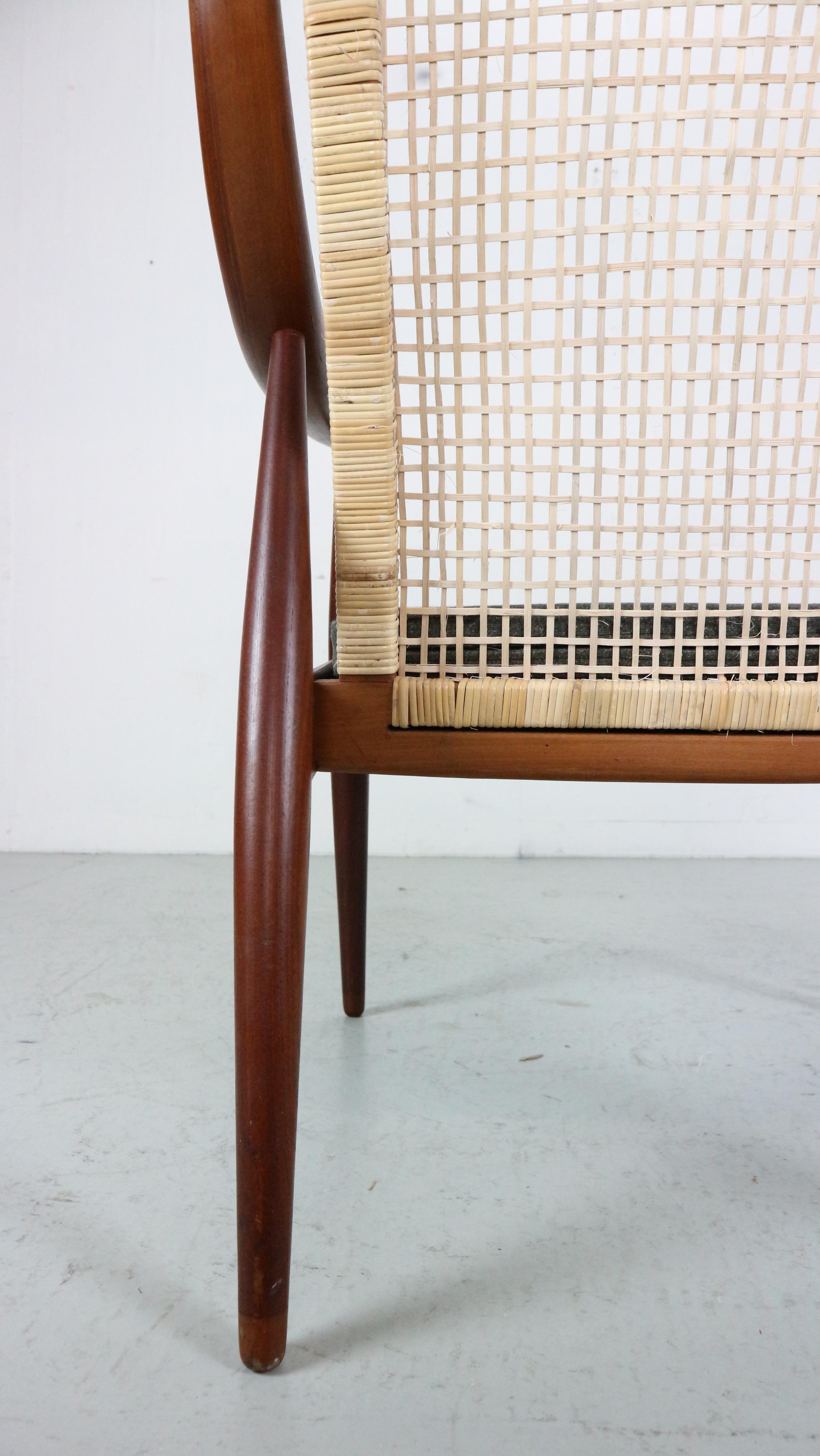 Peter Hvidt& Orla Mølgaard-Nielsen FD146 Cane Back Easy Chair, Denmark For Sale 3