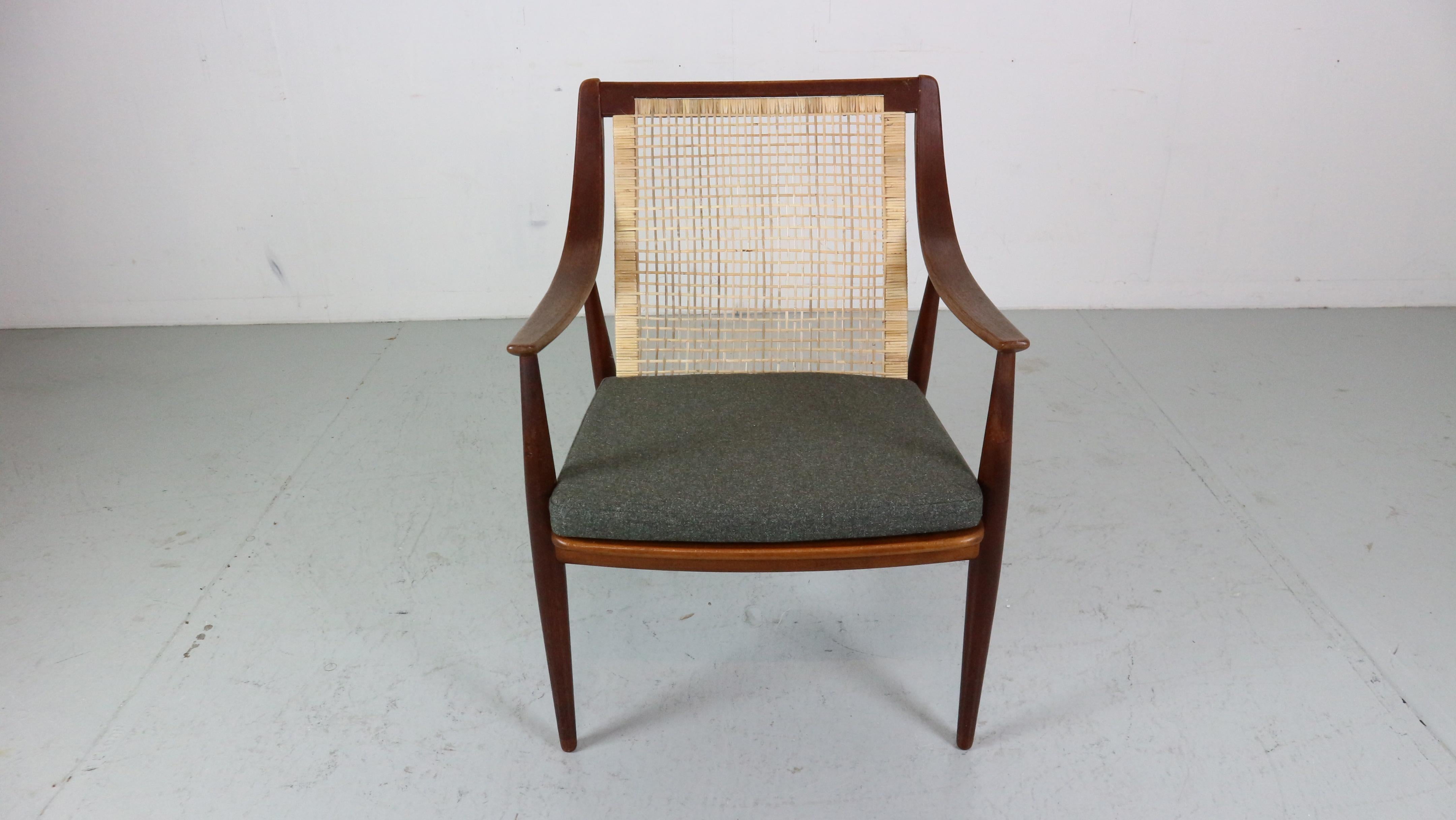 Danish Peter Hvidt& Orla Mølgaard-Nielsen FD146 Cane Back Easy Chair, Denmark For Sale