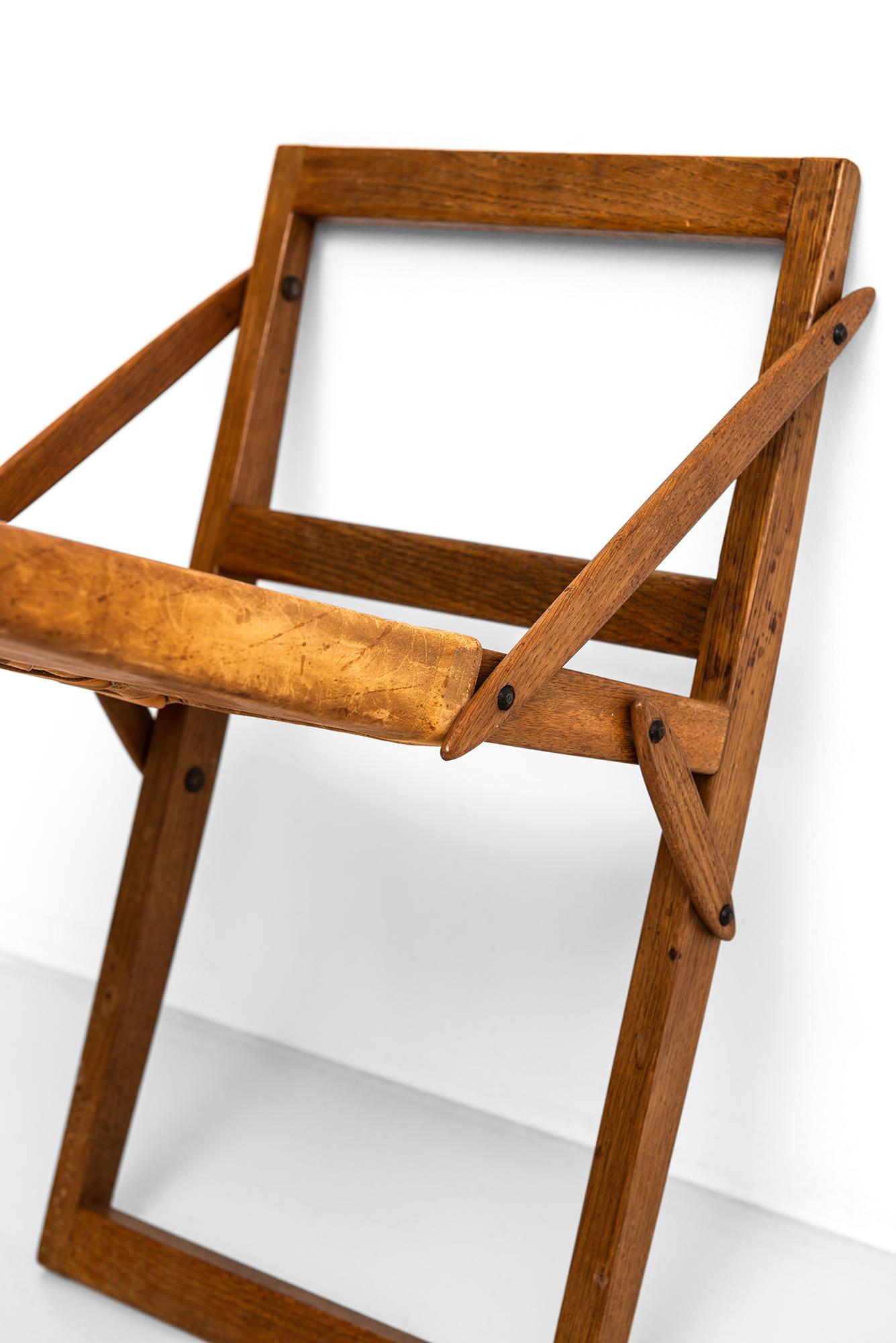 Scandinavian Modern Peter Hvidt & Orla Mølgaard-Nielsen Folding Stool by Ludvig Pontoppidan For Sale